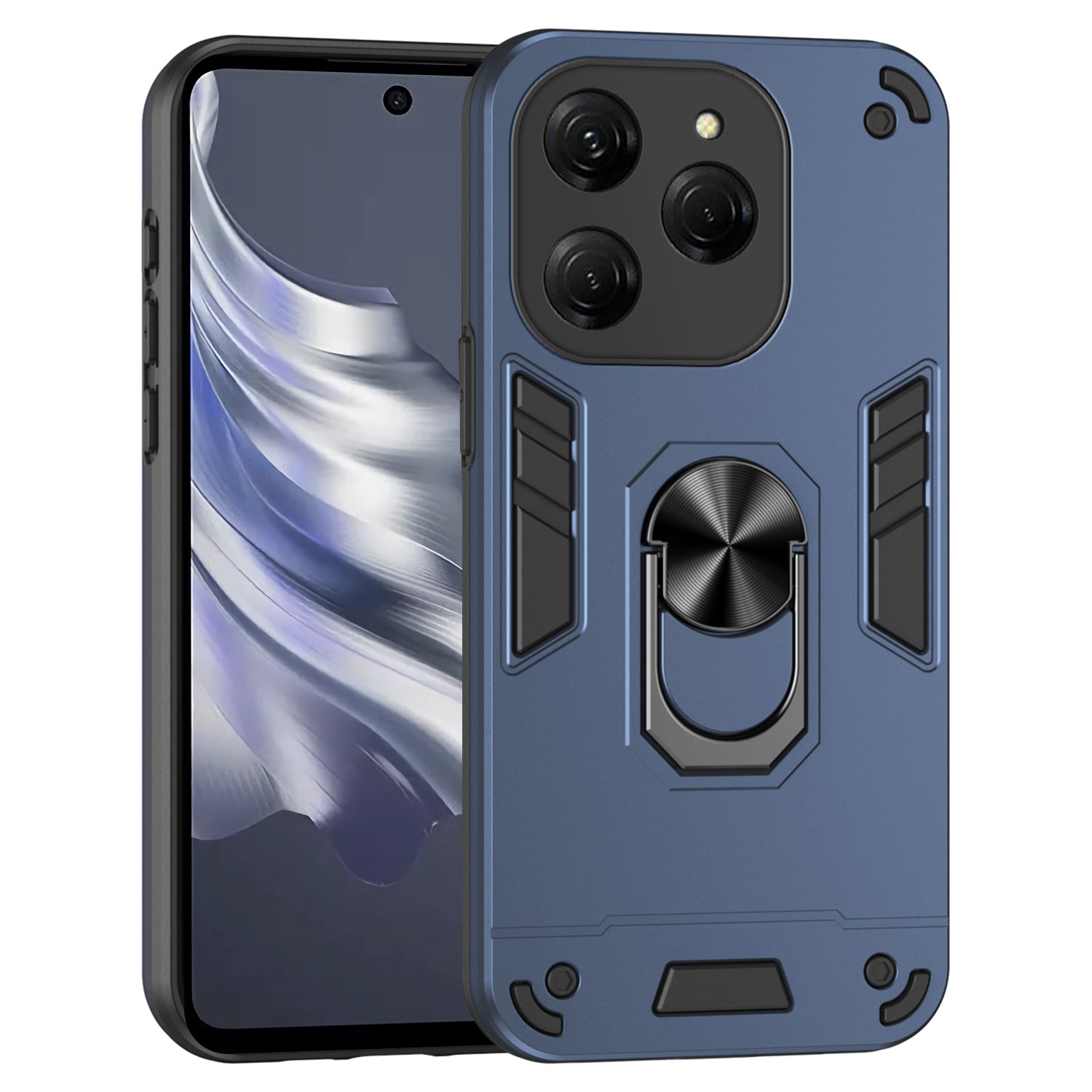 For Transsion Tecno Spark 20 Pro / Infinix Hot 40 Pro Case PC+TPU Kickstand Magnetic Car Mount Phone Cover