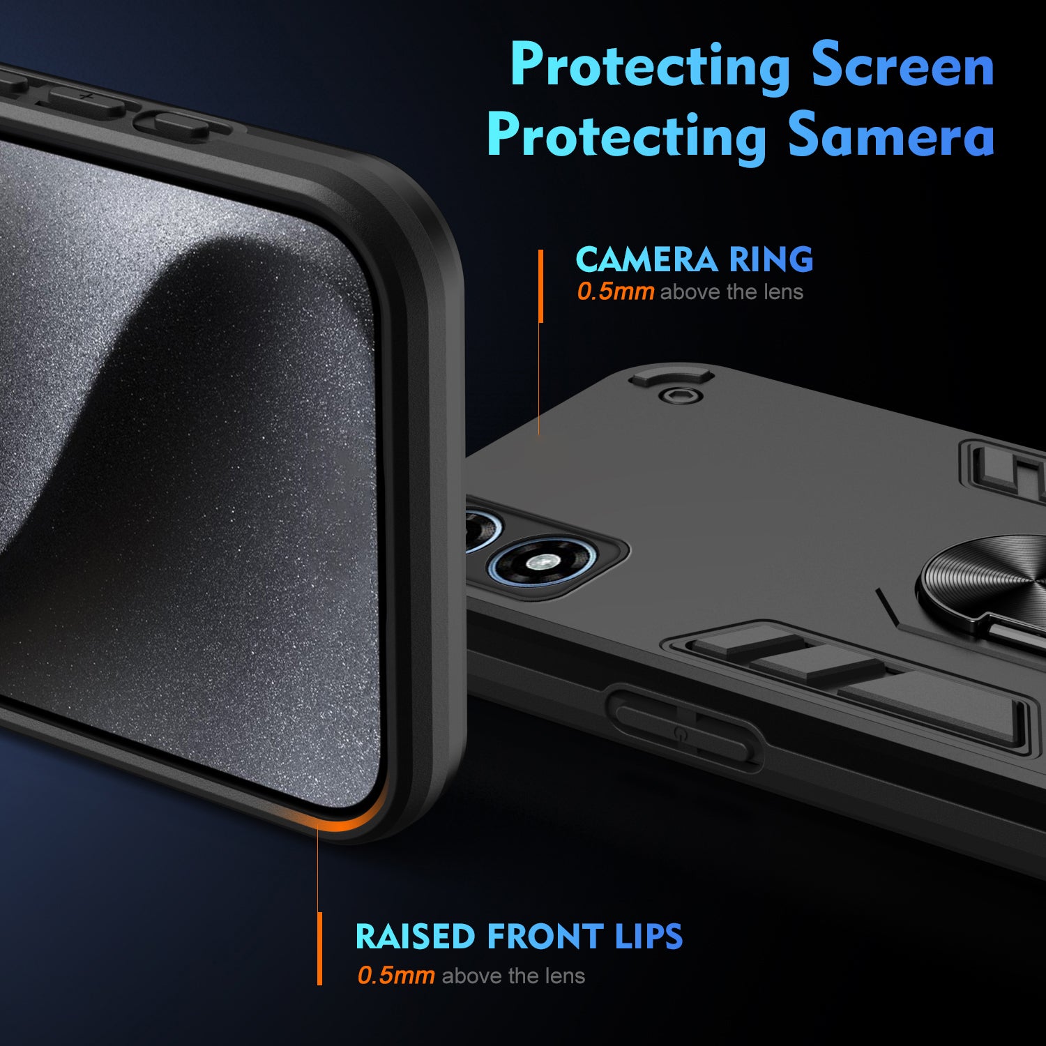 For Motorola Moto G Play (2024) 4G Case Dual Layer Hybrid PC+TPU Kickstand Phone Cover