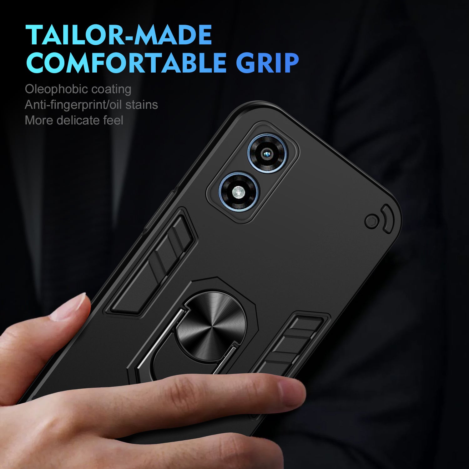 For Motorola Moto G Play (2024) 4G Case Dual Layer Hybrid PC+TPU Kickstand Phone Cover