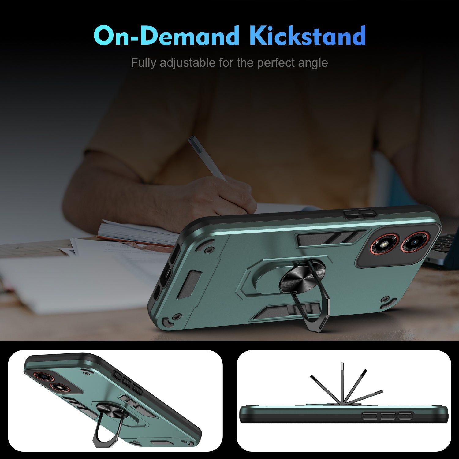 For Motorola Moto G24 4G / G04 4G Slim Case Kickstand Car Mount Phone Case
