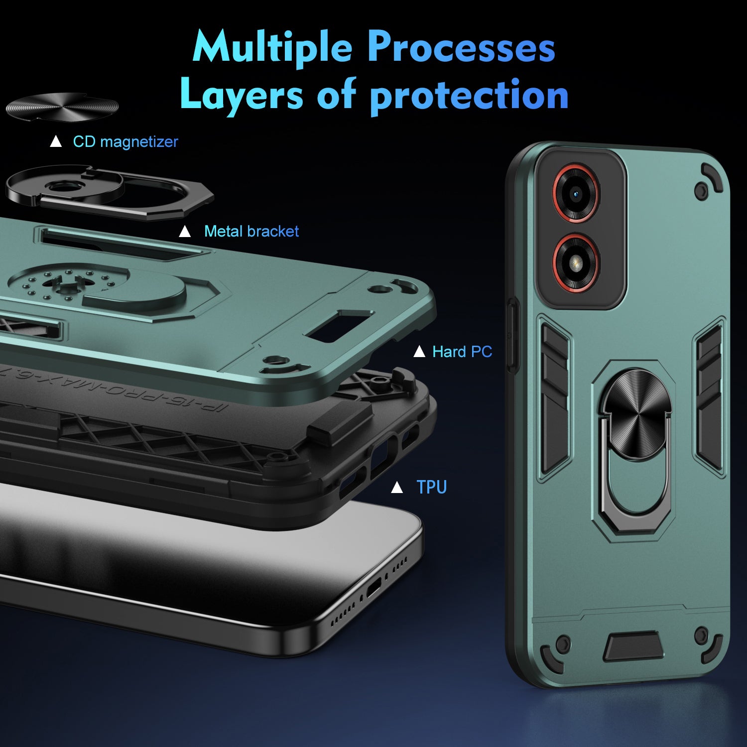 For Motorola Moto G24 4G / G04 4G Slim Case Kickstand Car Mount Phone Case