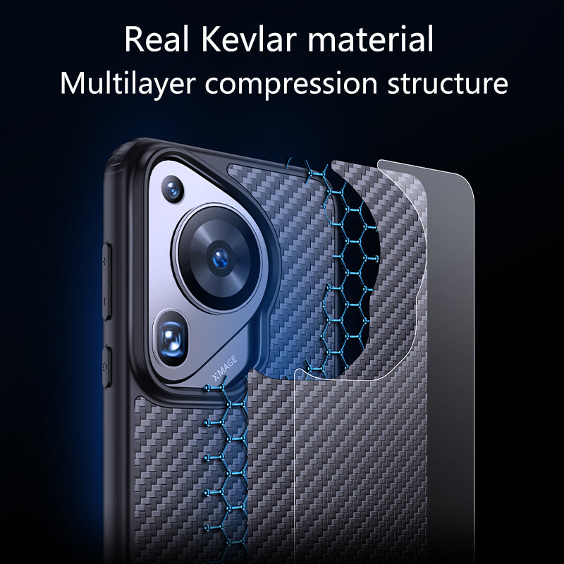 For Huawei Pura 70 Ultra Case Aramid Fiber Super Slim Phone Cover Compatible with MagSafe Charging