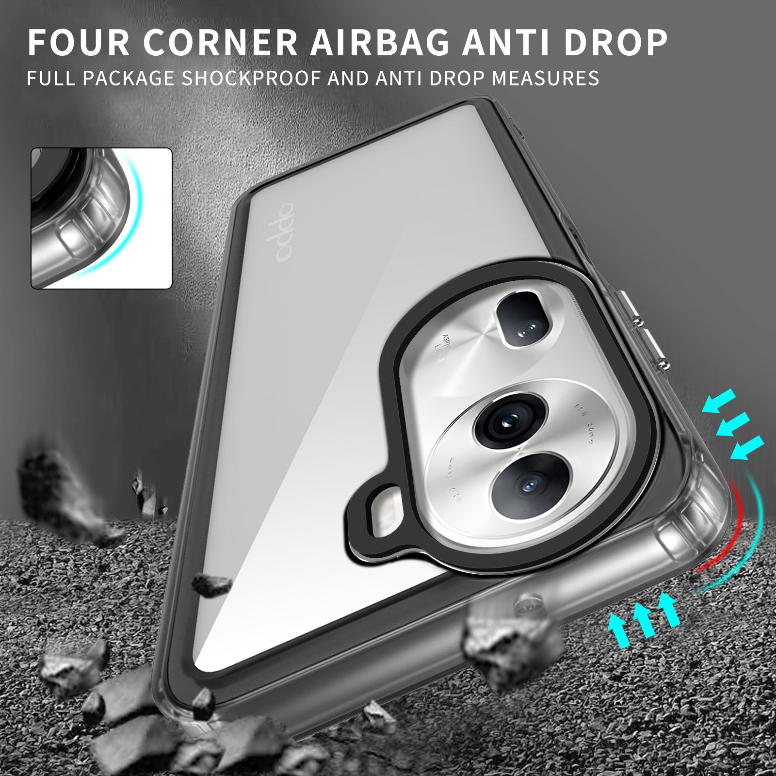 For Oppo Reno11 5G (Global) Case PC+TPU Anti-scratch Protective Phone Cover