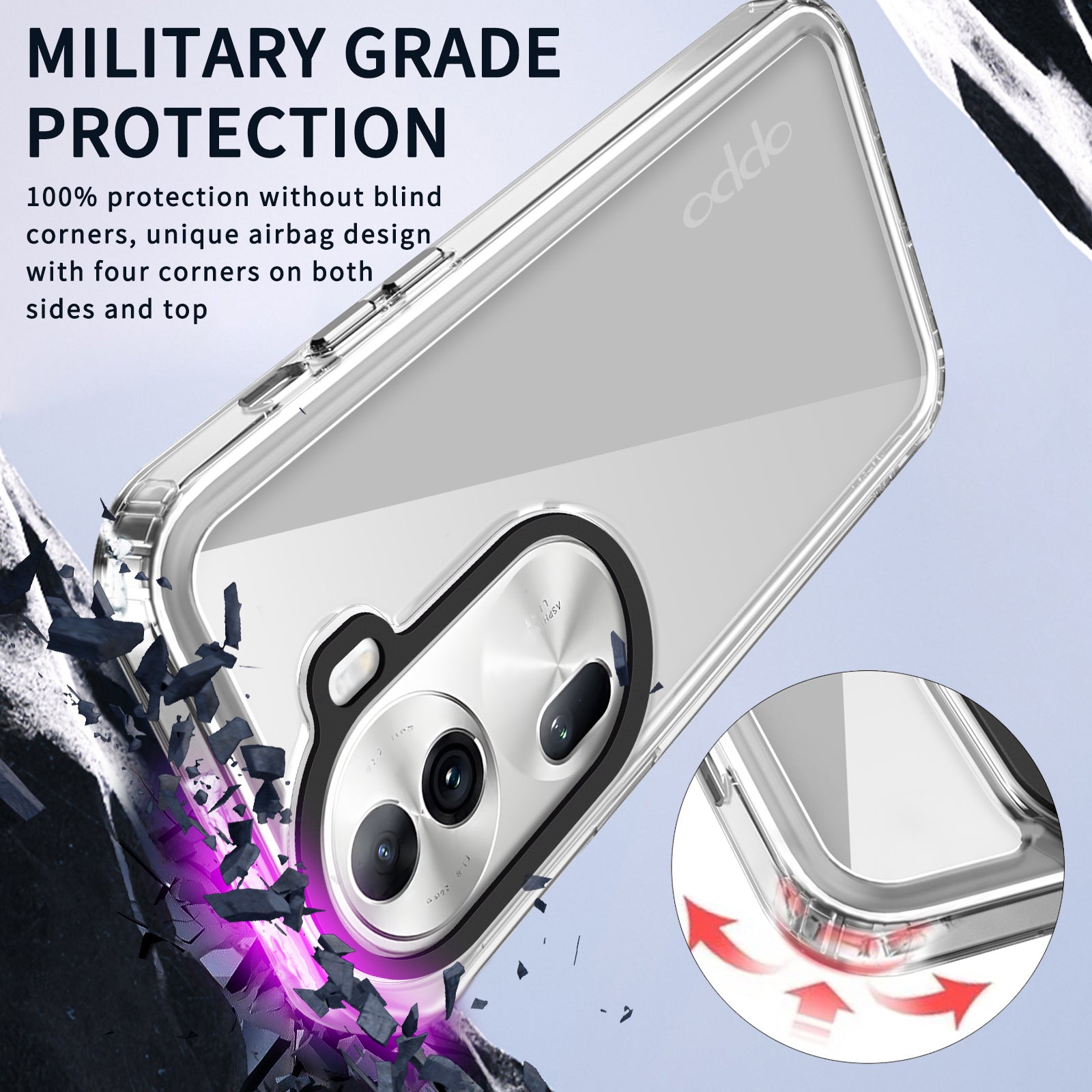 For Oppo Reno11 5G (Global) Case PC+TPU Anti-scratch Protective Phone Cover