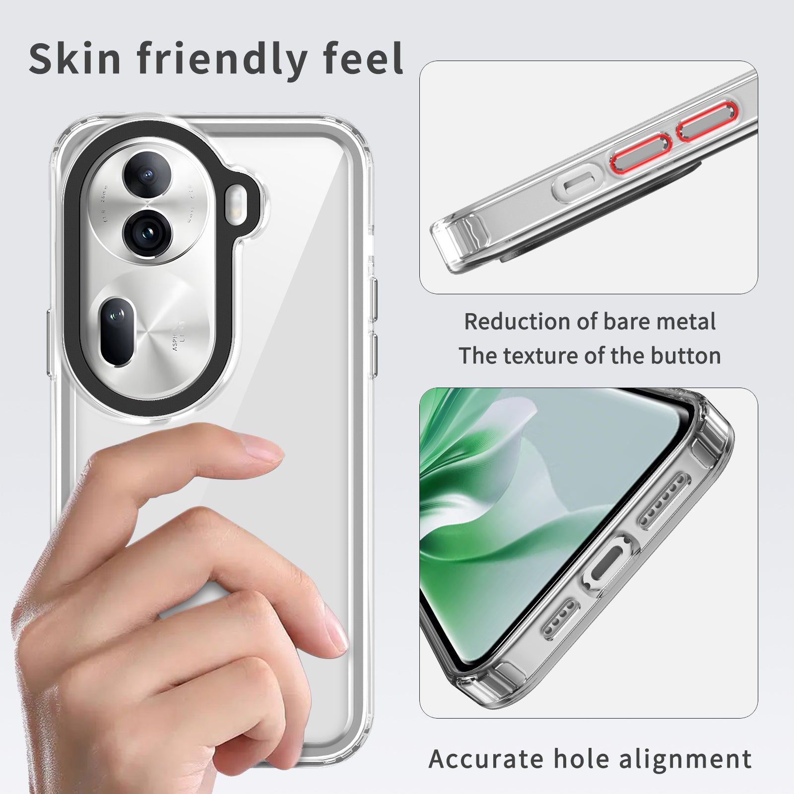 For Oppo Reno11 5G (Global) Case PC+TPU Anti-scratch Protective Phone Cover