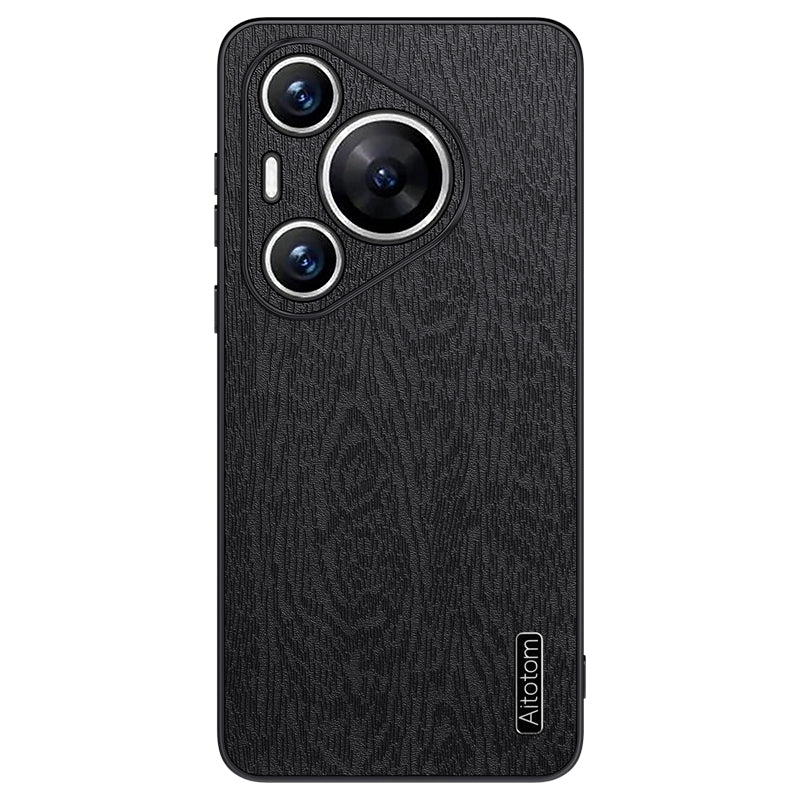 For Huawei Pura 70 Pro / Pura 70 Pro+ Case Wood Texture Leather Coating Hybrid Phone Cover