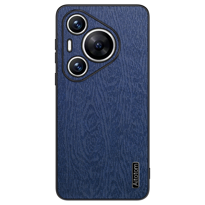 For Huawei Pura 70 Pro / Pura 70 Pro+ Case Wood Texture Leather Coating Hybrid Phone Cover