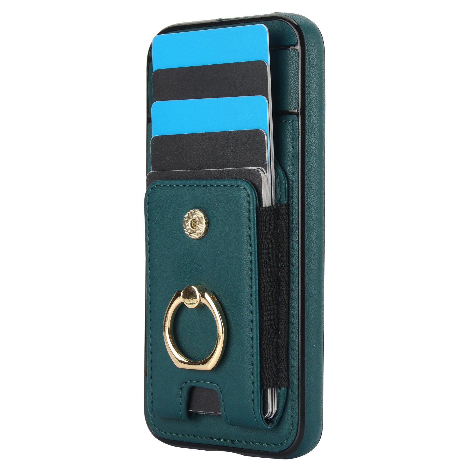 For Google Pixel 8 Case Ring Holder PU Leather+TPU Card Holder Phone Cover