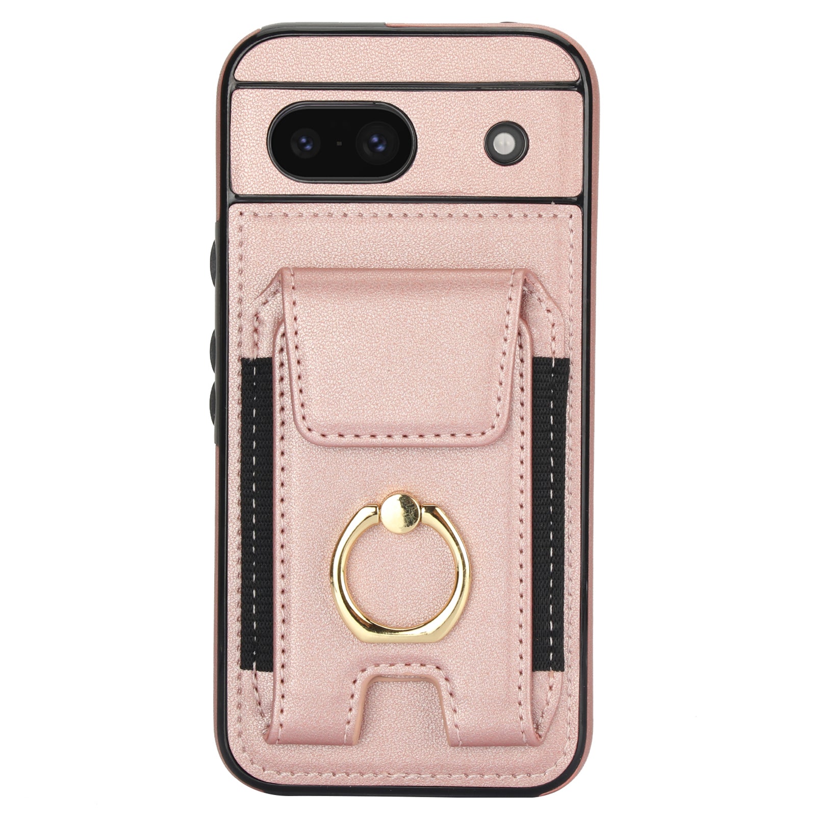 For Google Pixel 8a Kickstand Case PU Leather+TPU Phone Cover with Card Slots