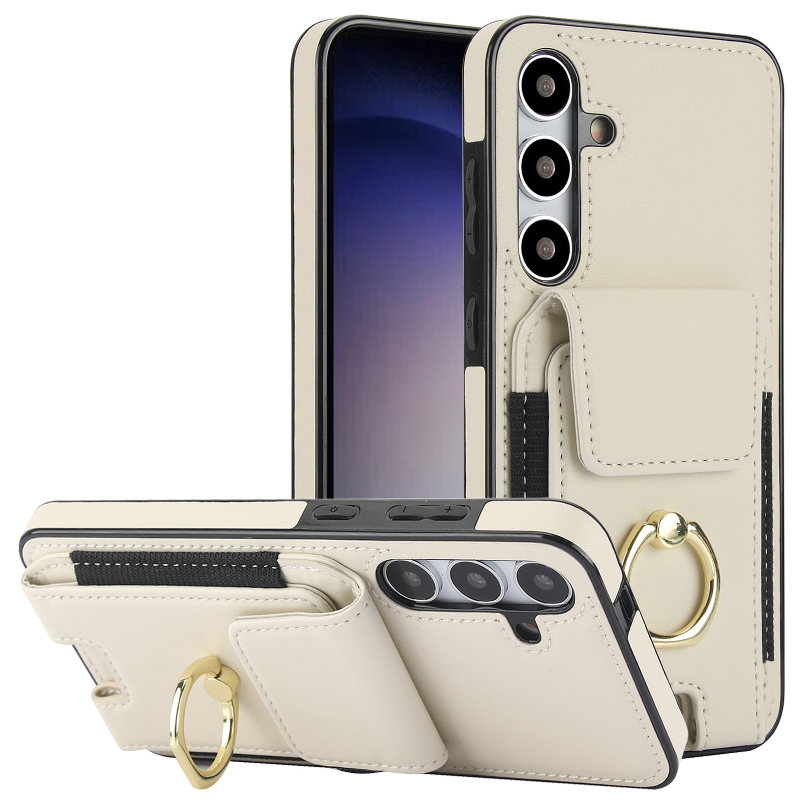 For Samsung Galaxy S23 FE Case Elastic Card Slot PU Leather+TPU Phone Cover