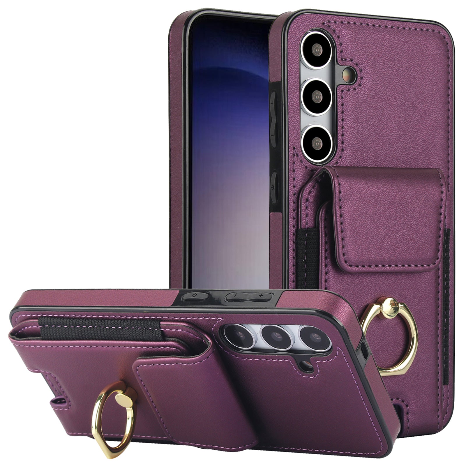 For Samsung Galaxy S23 FE Case Elastic Card Slot PU Leather+TPU Phone Cover