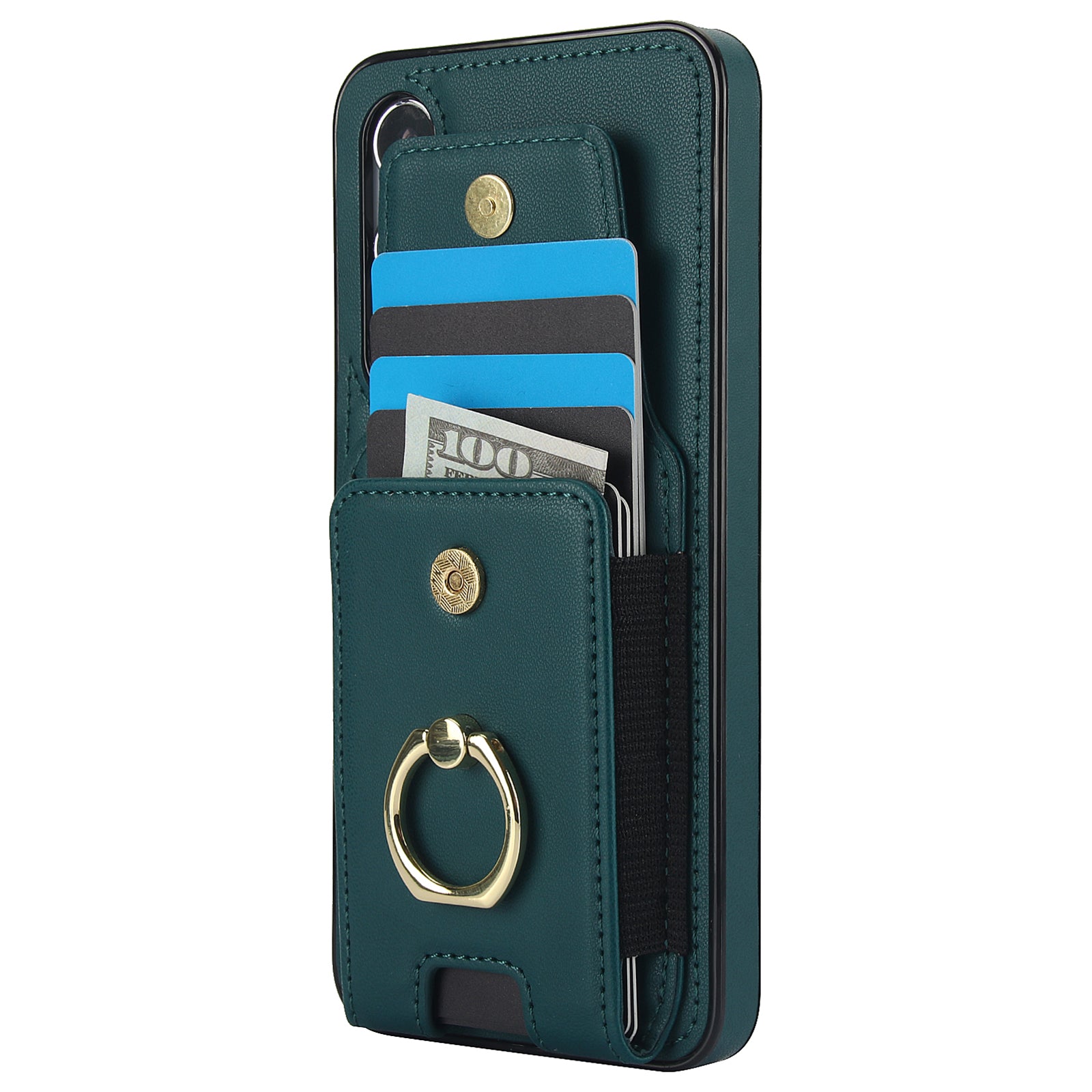 For Samsung Galaxy S24 Case Leather Coated TPU Kickstand Card Holder Phone Cover