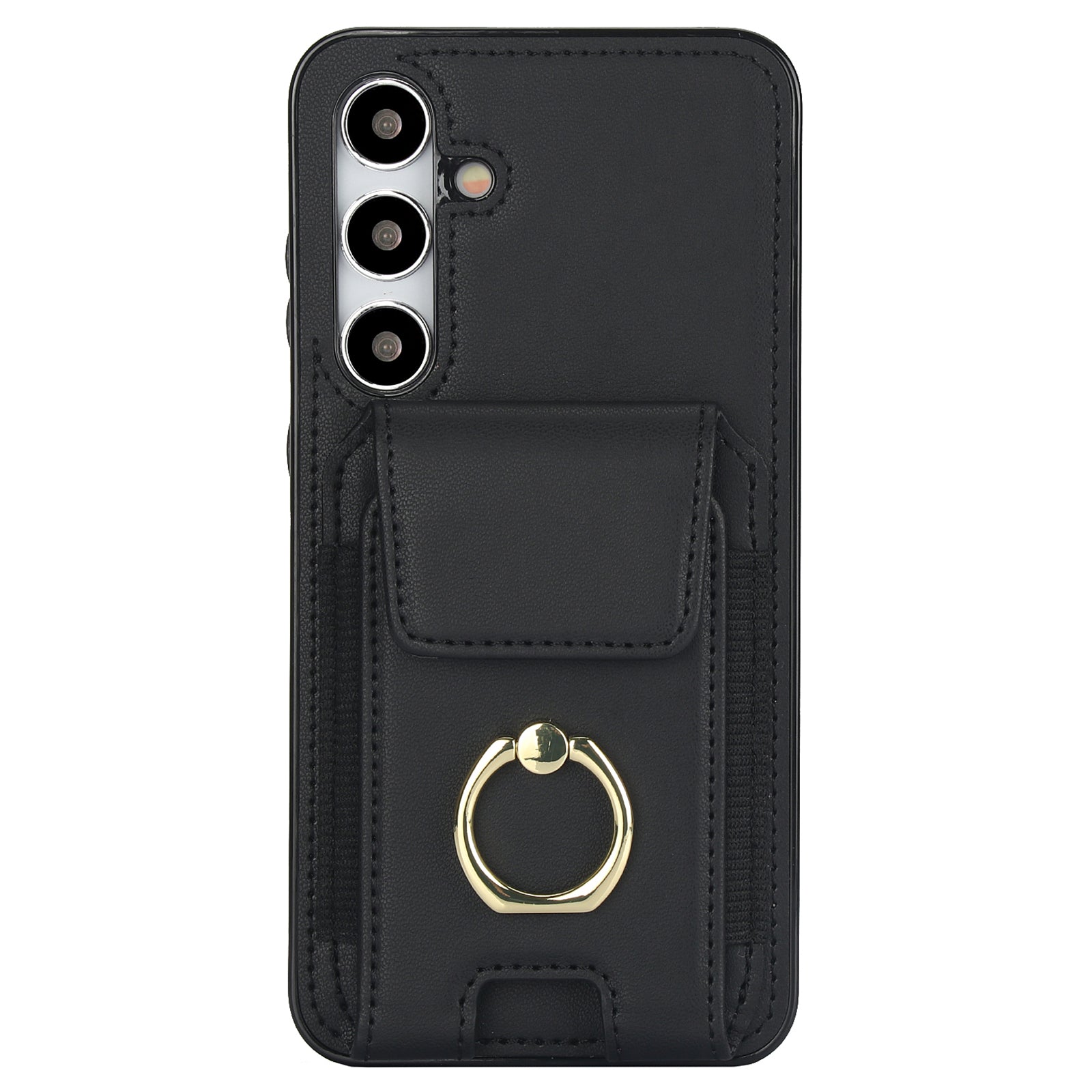 For Samsung Galaxy S24+ Case Drop-proof PU Leather+TPU Kickstand Smart Phone Cover