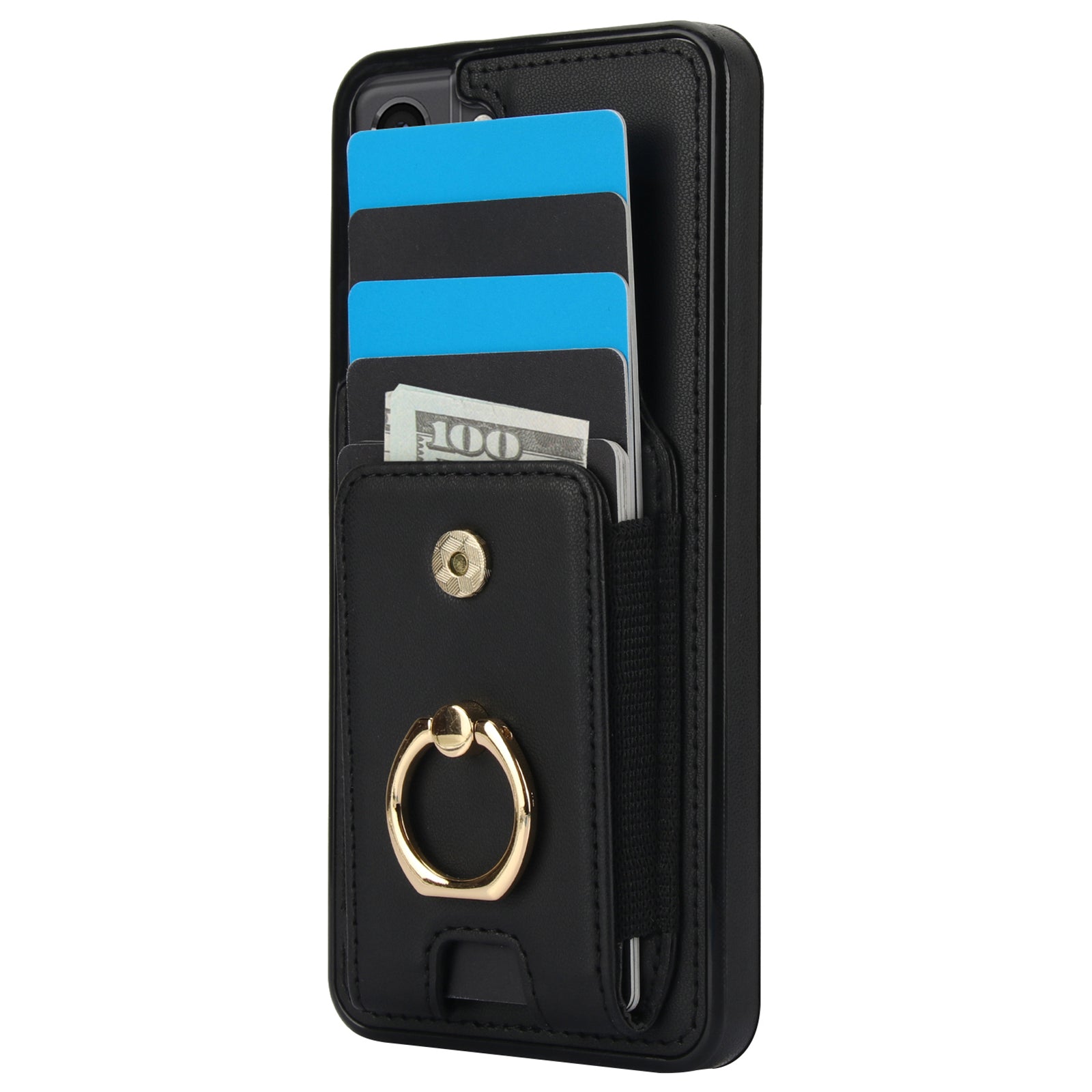 For Samsung Galaxy S22+ 5G Case PU Leather Coated TPU Phone Cover with Card Holder
