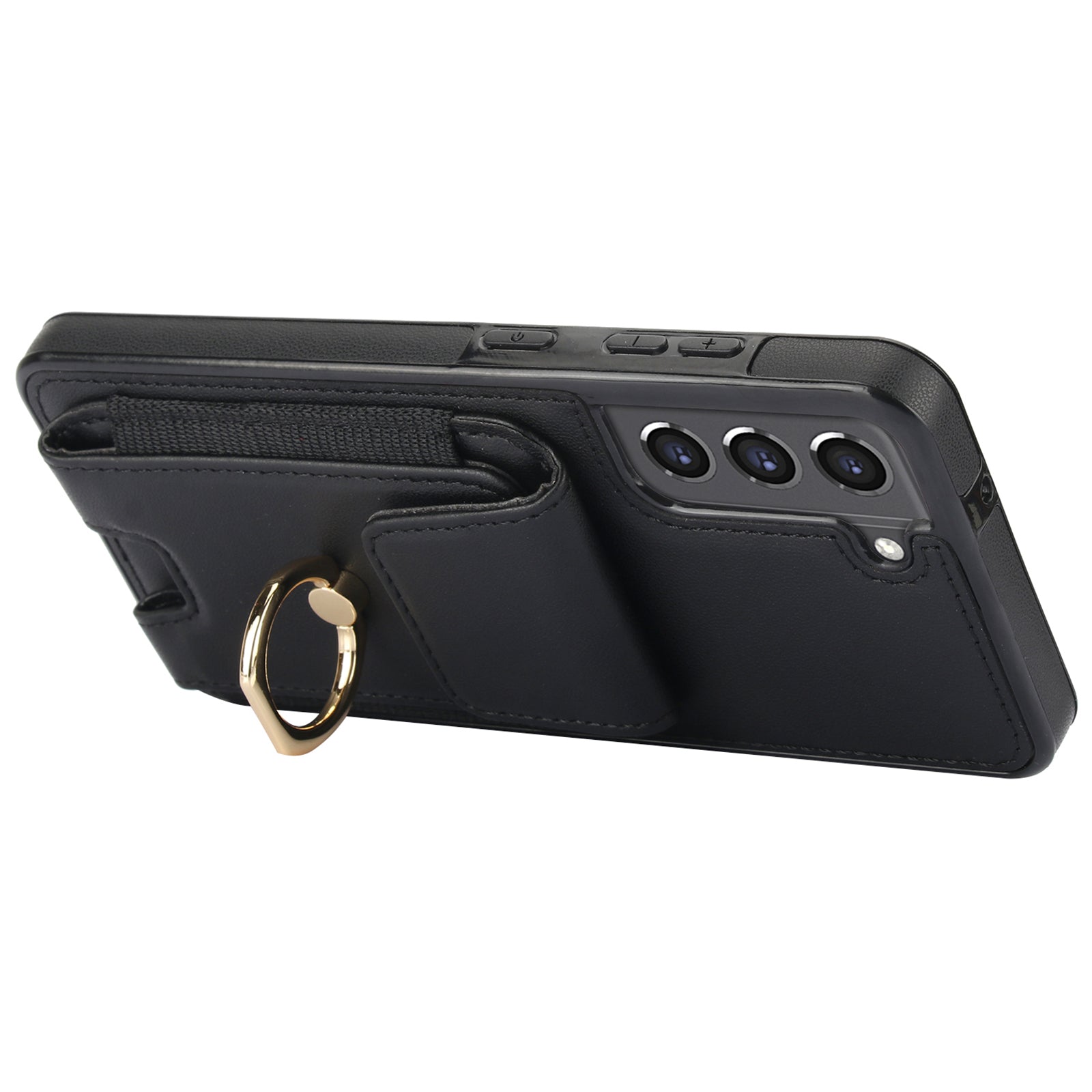 For Samsung Galaxy S22+ 5G Case PU Leather Coated TPU Phone Cover with Card Holder