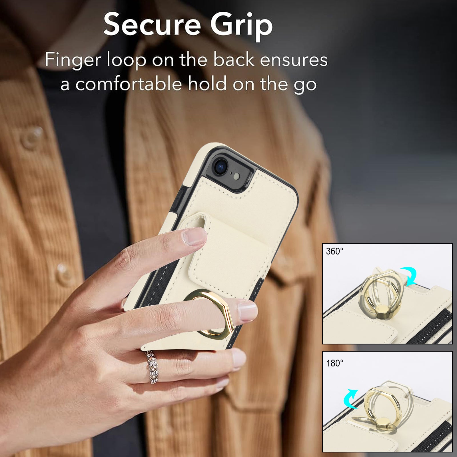 For iPhone 7 / 8 / SE (2020) / SE (2022) Kickstand Case Card Slots PU Leather+TPU Phone Cover