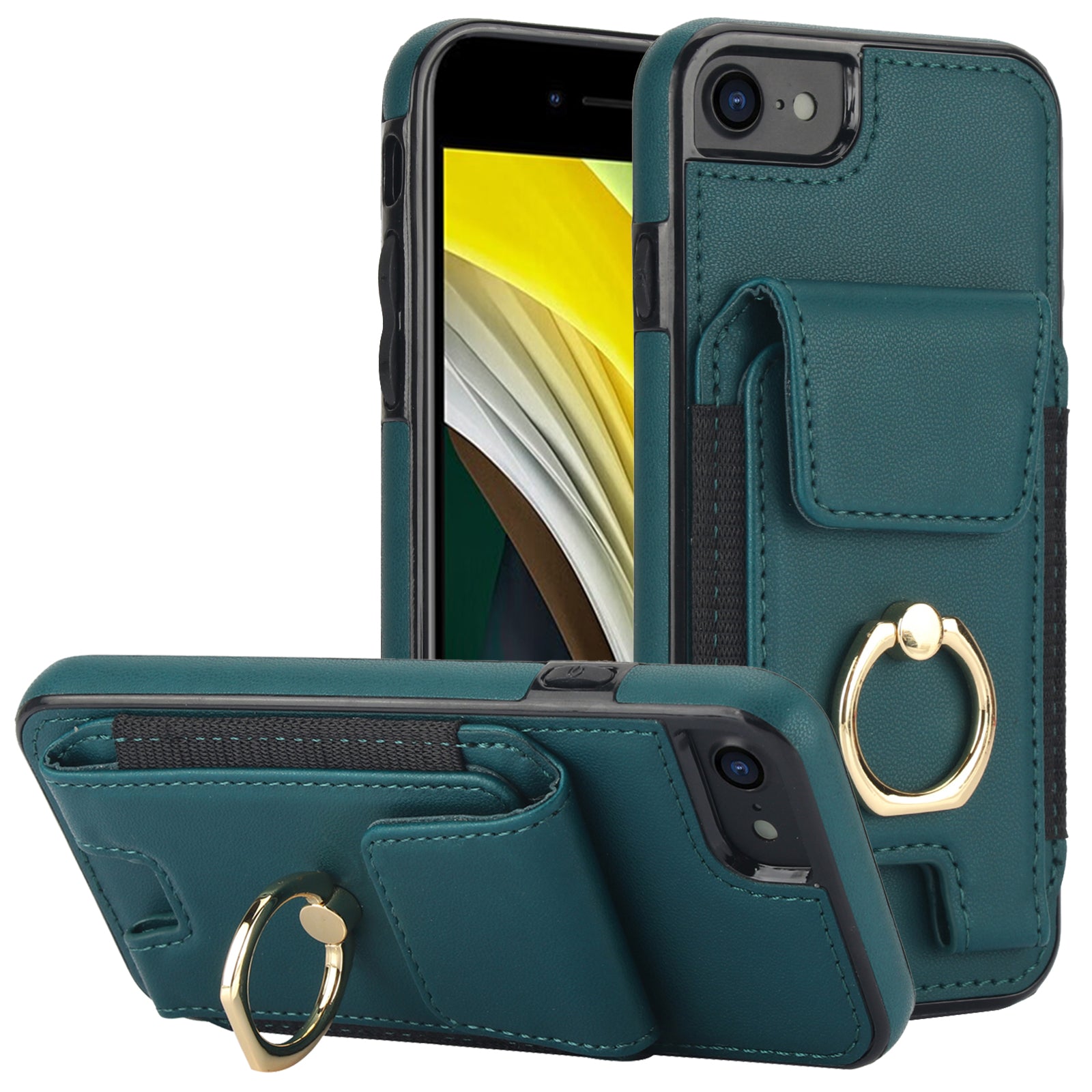 For iPhone 7 / 8 / SE (2020) / SE (2022) Kickstand Case Card Slots PU Leather+TPU Phone Cover
