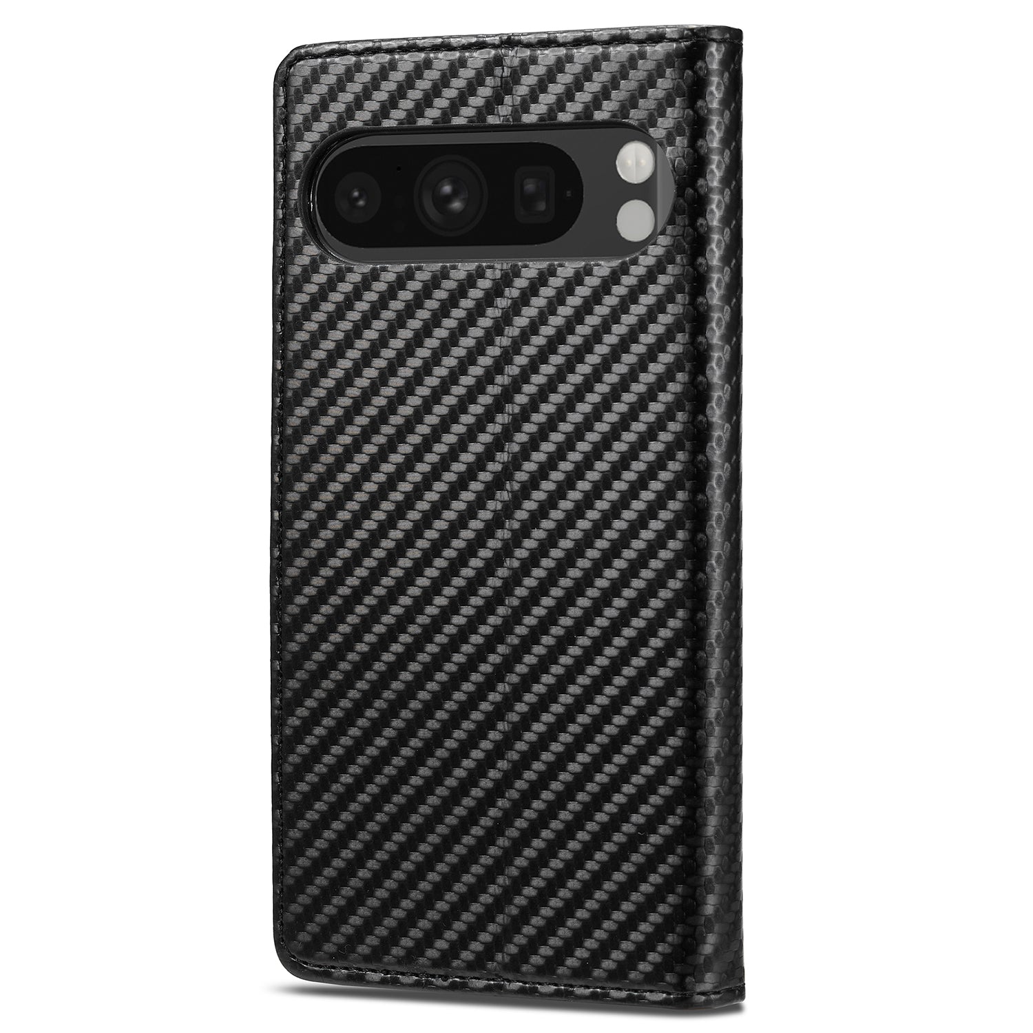 LC.IMEEKE For Google Pixel 9 Pro Wallet Case Carbon Fiber Texture Leather Flip Phone Cover