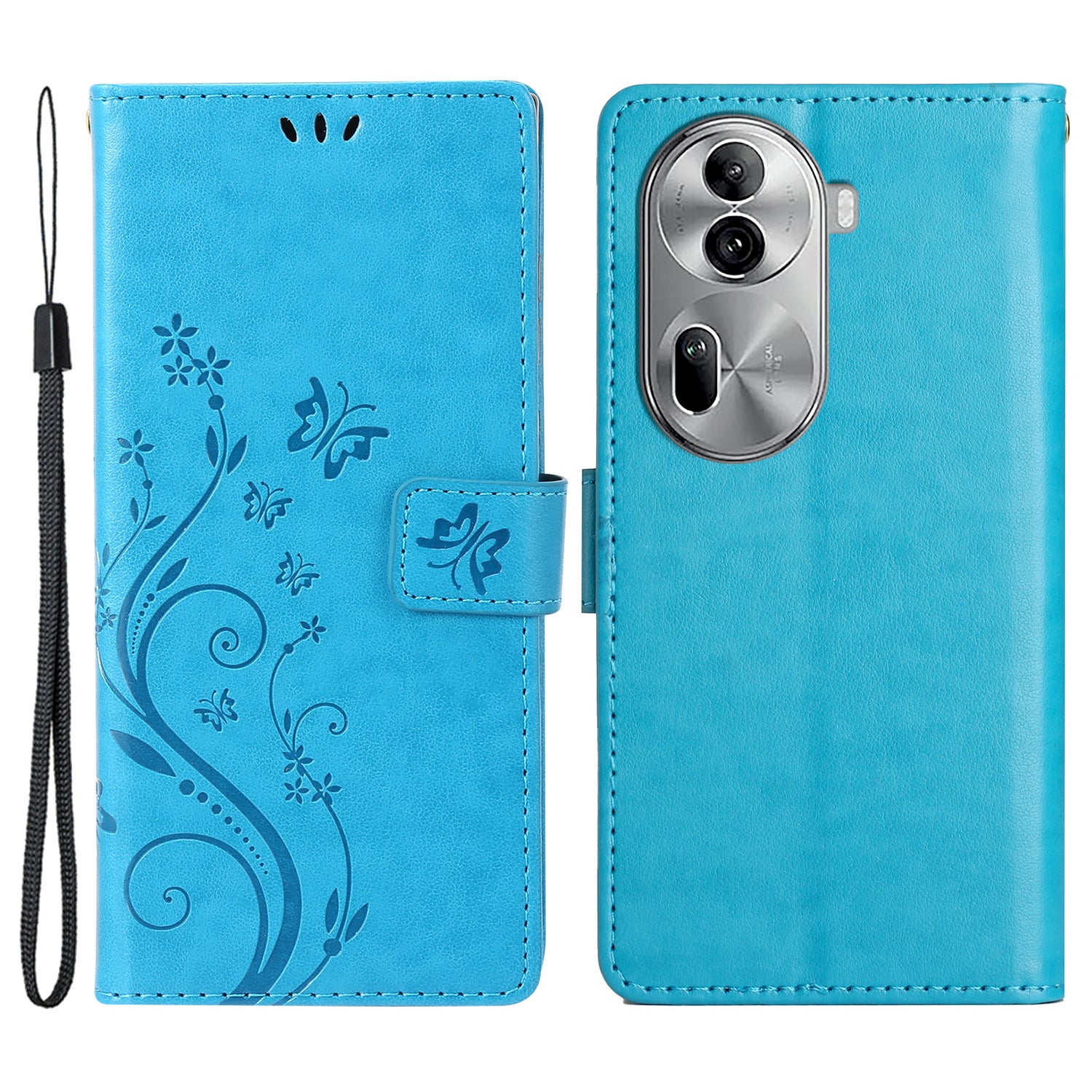 For Oppo Reno11 Pro 5G (Global) Case Butterfly Pattern PU Leather Wallet Phone Cover