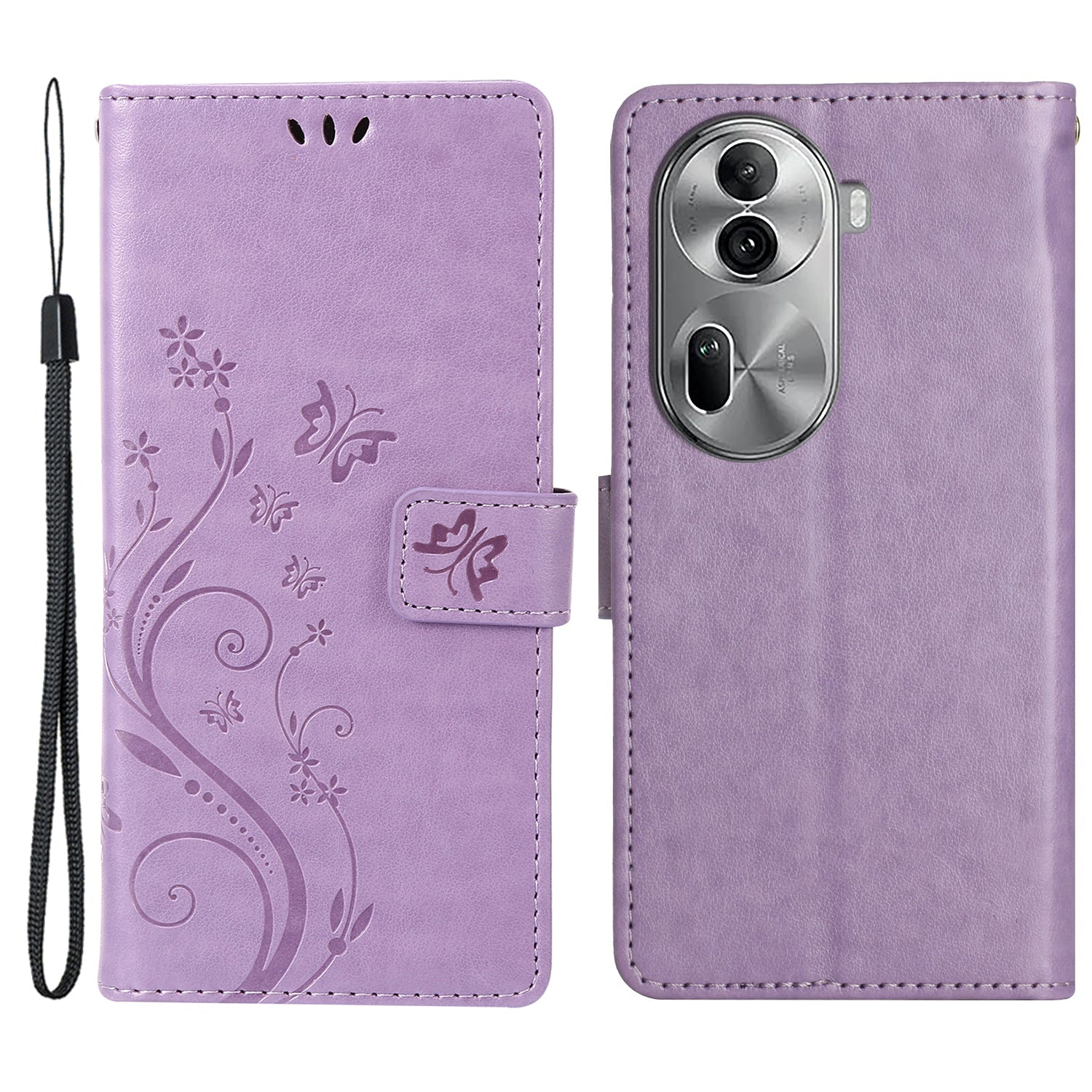 For Oppo Reno11 Pro 5G (Global) Case Butterfly Pattern PU Leather Wallet Phone Cover