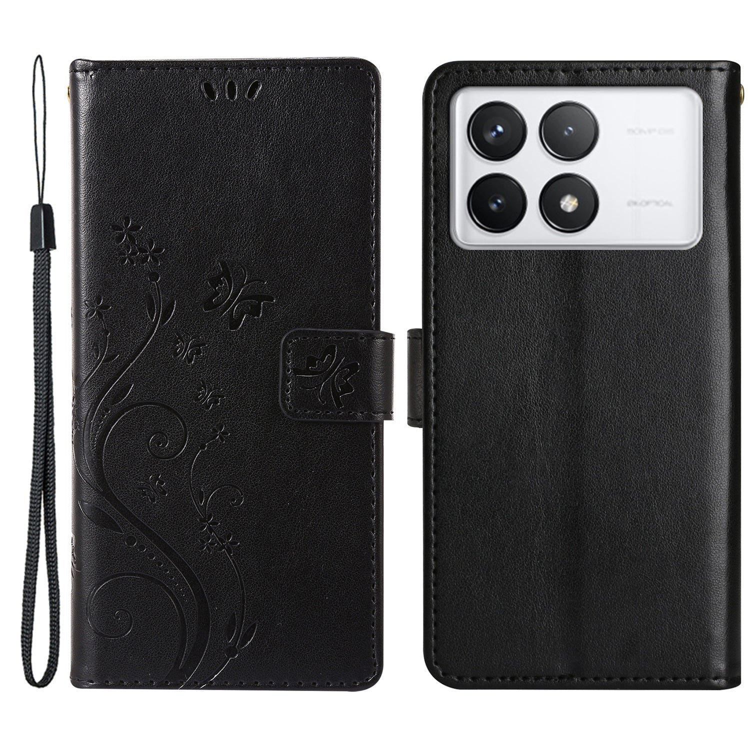 For Xiaomi Redmi K70E 5G / Poco X6 Pro 5G Case Butterfly Pattern Wallet Style Leather Phone Cover