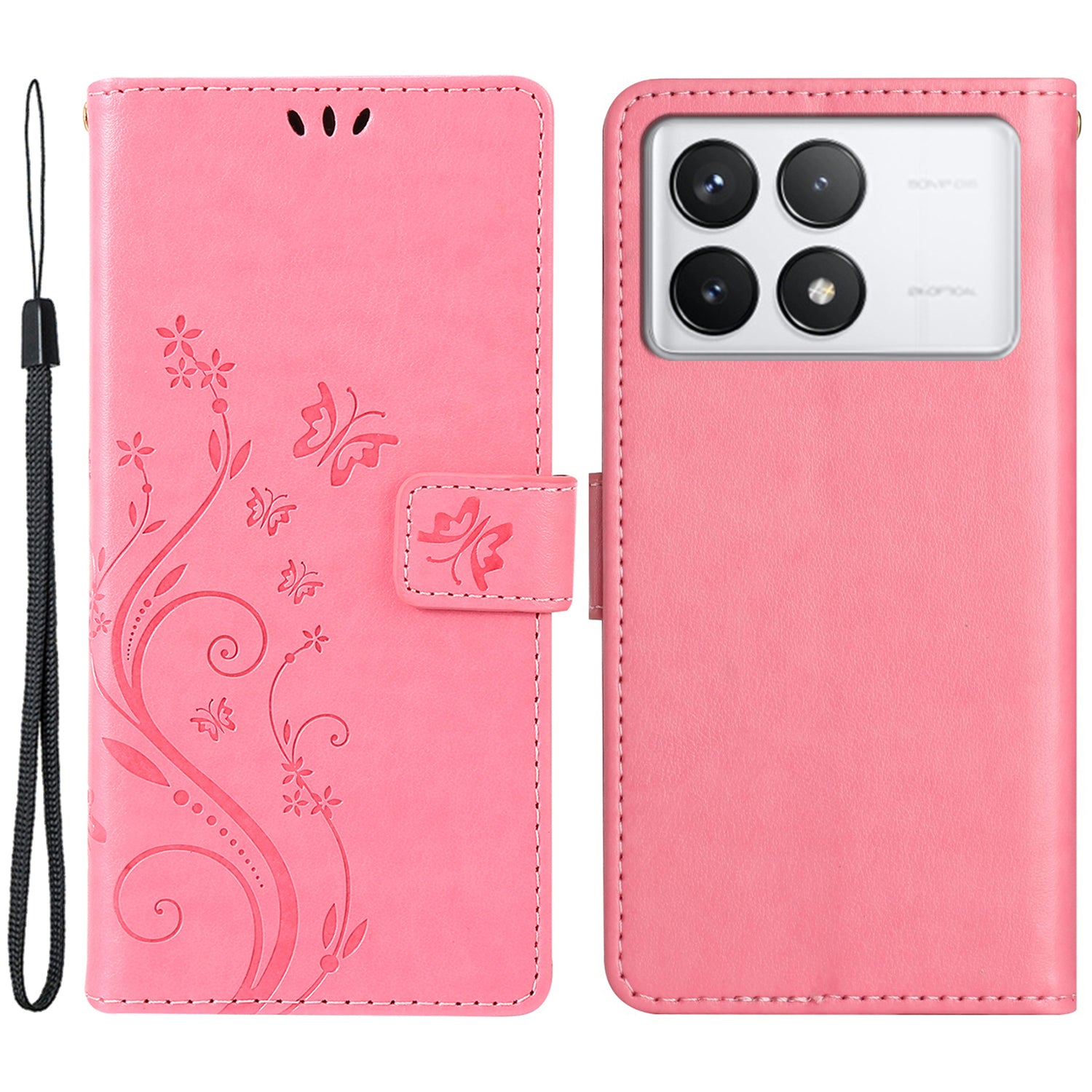For Xiaomi Redmi K70E 5G / Poco X6 Pro 5G Case Butterfly Pattern Wallet Style Leather Phone Cover