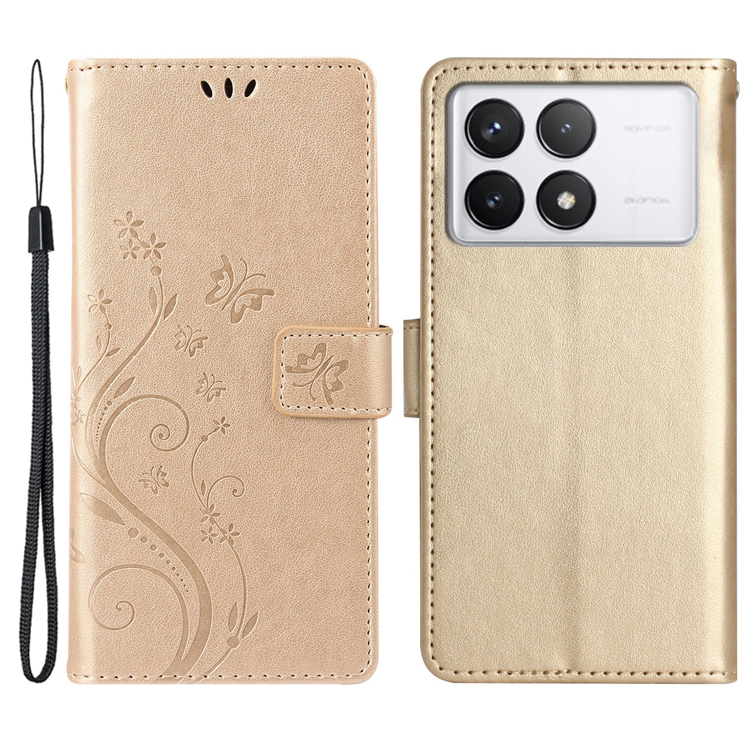 For Xiaomi Redmi K70E 5G / Poco X6 Pro 5G Case Butterfly Pattern Wallet Style Leather Phone Cover