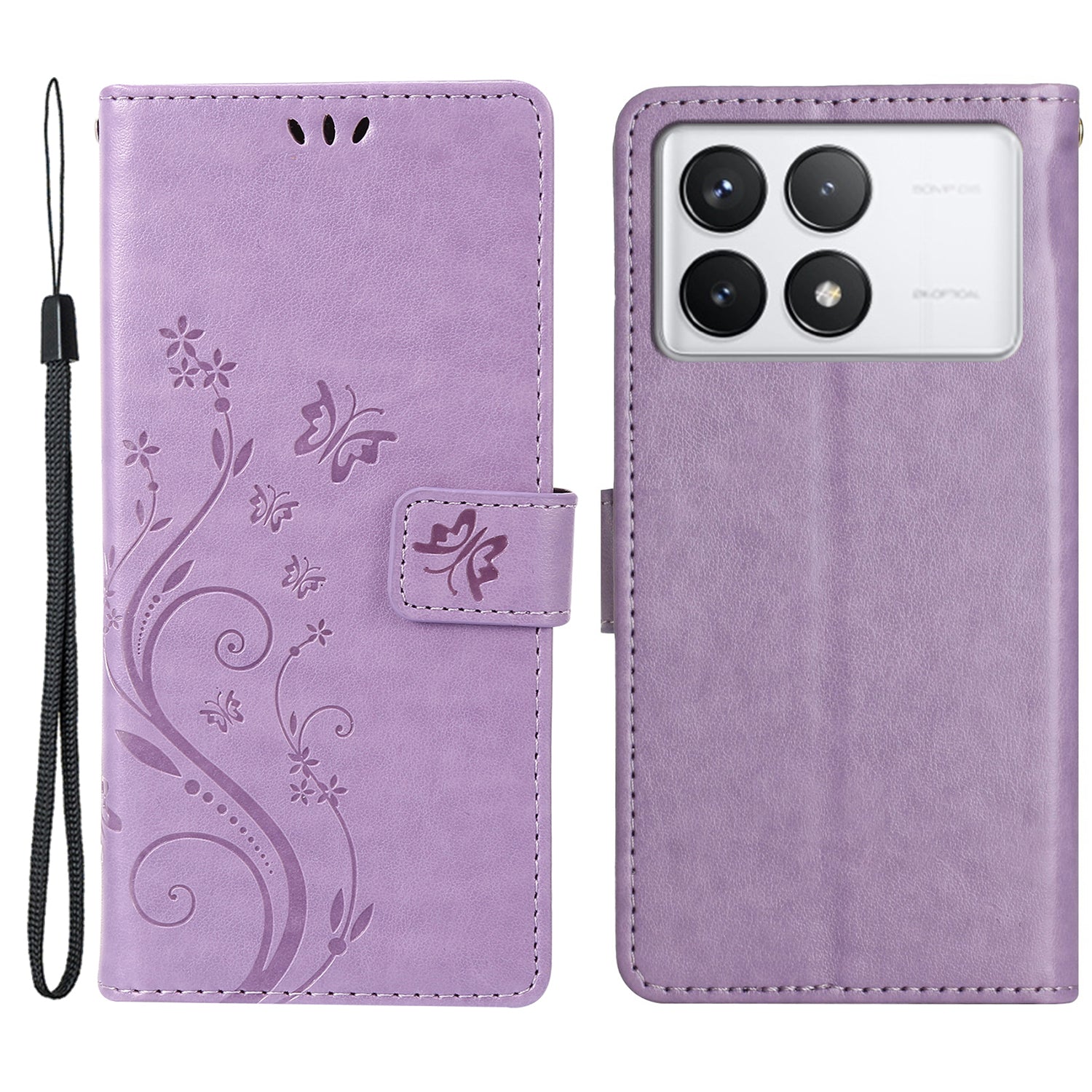 For Xiaomi Redmi K70E 5G / Poco X6 Pro 5G Case Butterfly Pattern Wallet Style Leather Phone Cover
