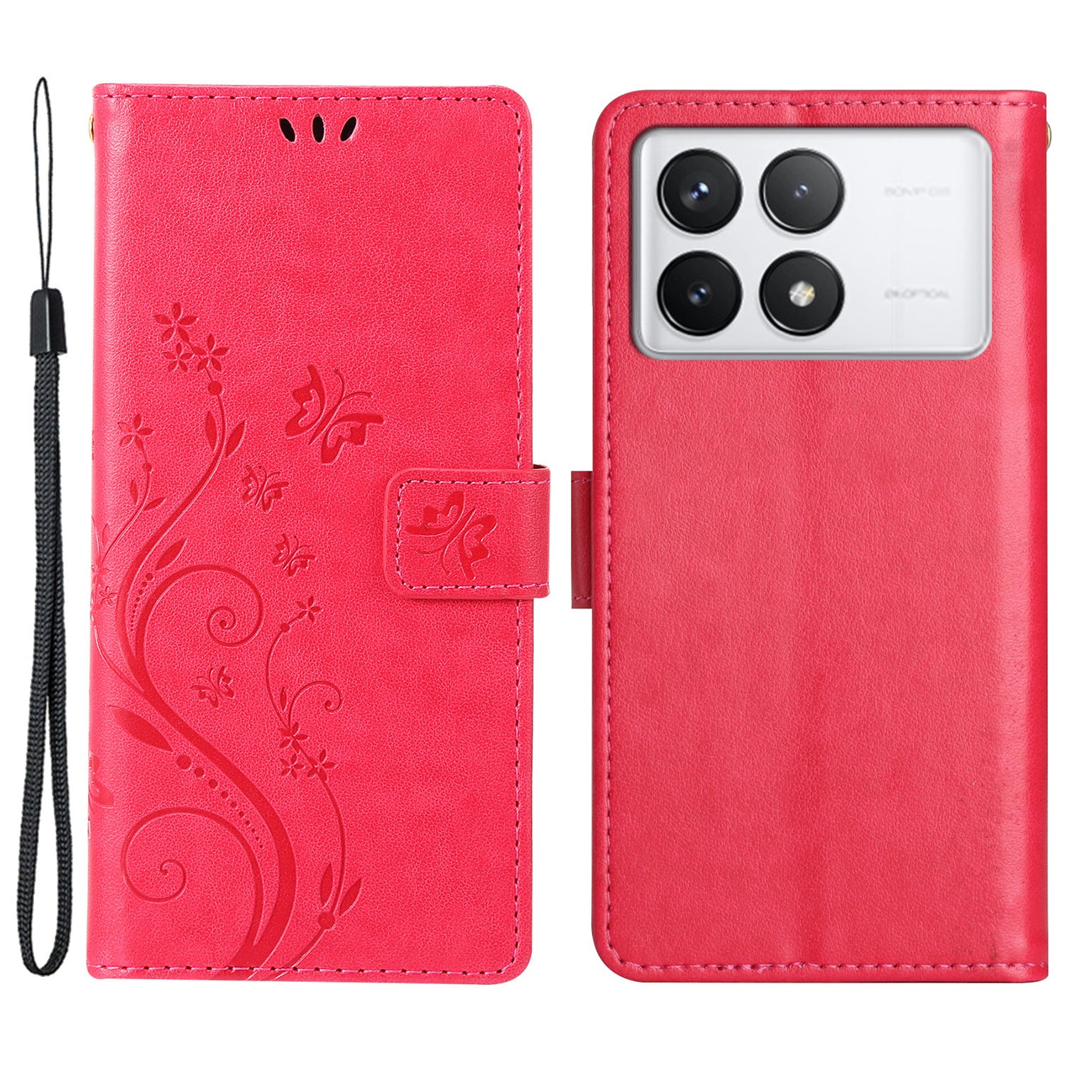 For Xiaomi Redmi K70E 5G / Poco X6 Pro 5G Case Butterfly Pattern Wallet Style Leather Phone Cover