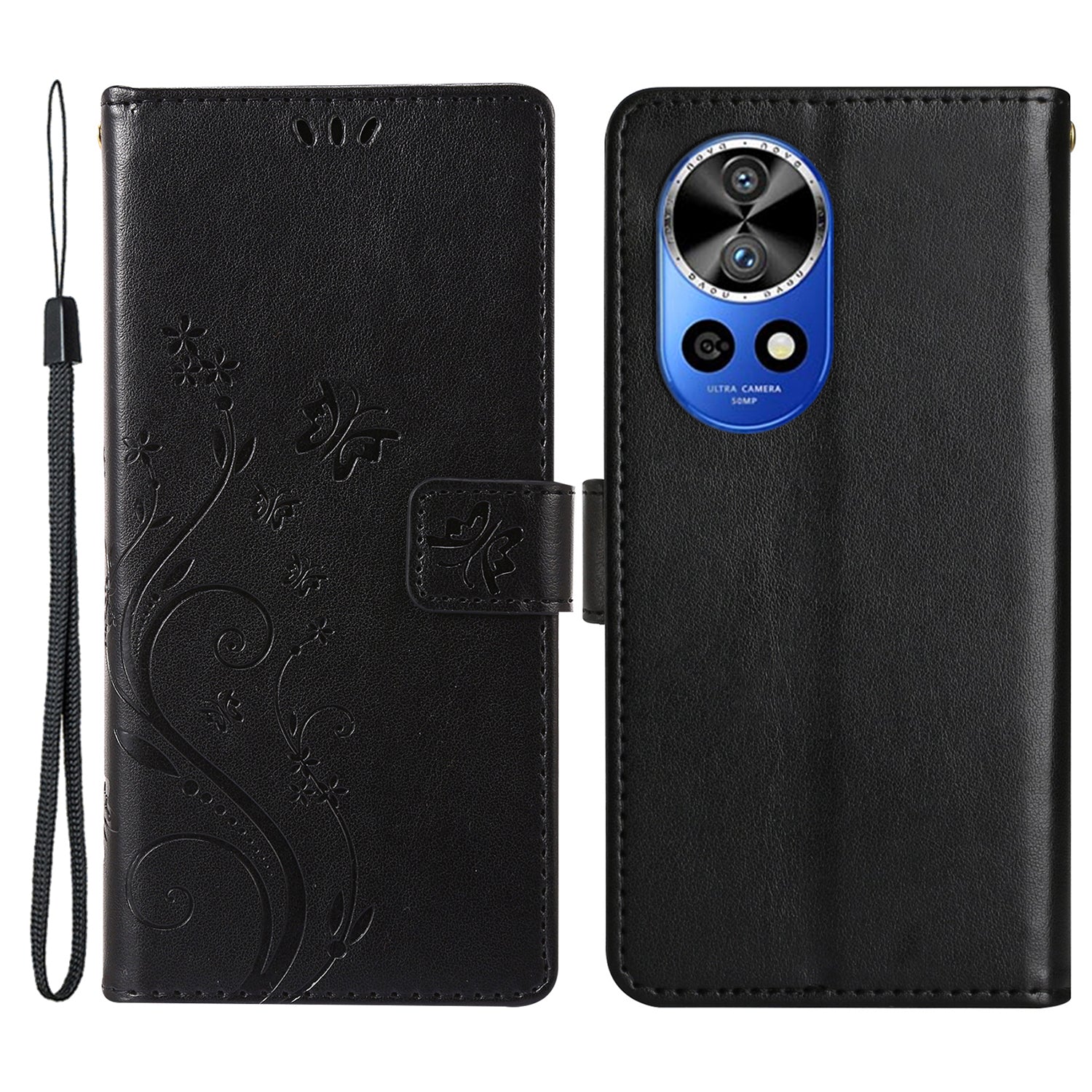 For Huawei nova 12 Pro 5G / nova 12 Ultra 5G Case PU Leather Wallet Butterfly Phone Cover