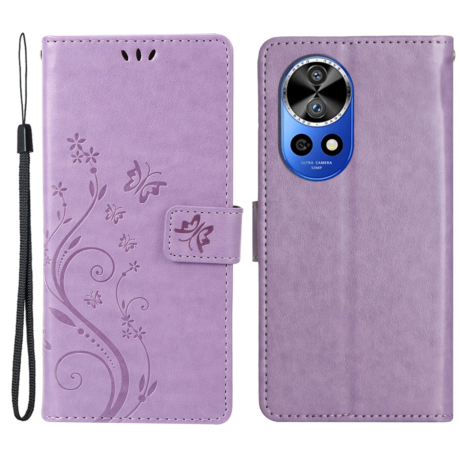 For Huawei nova 12 Pro 5G / nova 12 Ultra 5G Case PU Leather Wallet Butterfly Phone Cover