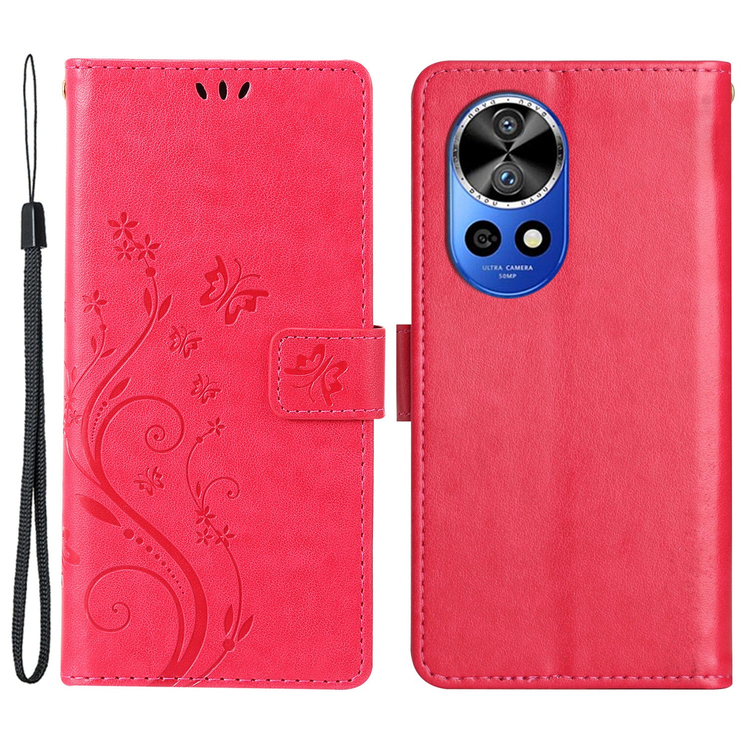 For Huawei nova 12 Pro 5G / nova 12 Ultra 5G Case PU Leather Wallet Butterfly Phone Cover