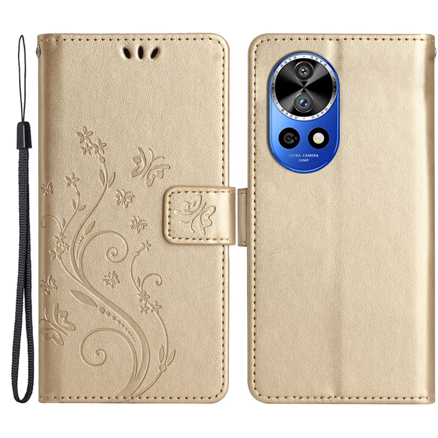For Huawei nova 12 Pro 5G / nova 12 Ultra 5G Case PU Leather Wallet Butterfly Phone Cover