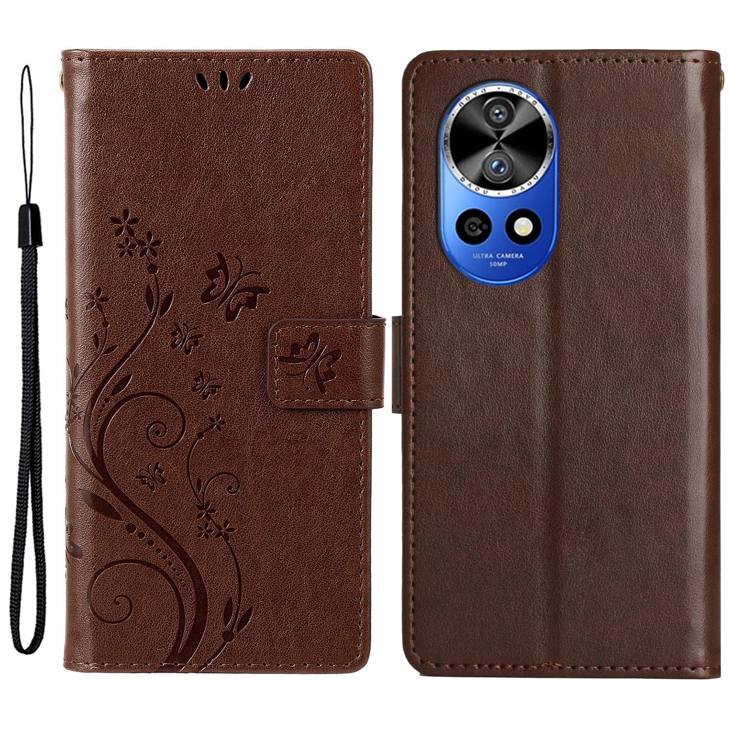 For Huawei nova 12 Pro 5G / nova 12 Ultra 5G Case PU Leather Wallet Butterfly Phone Cover