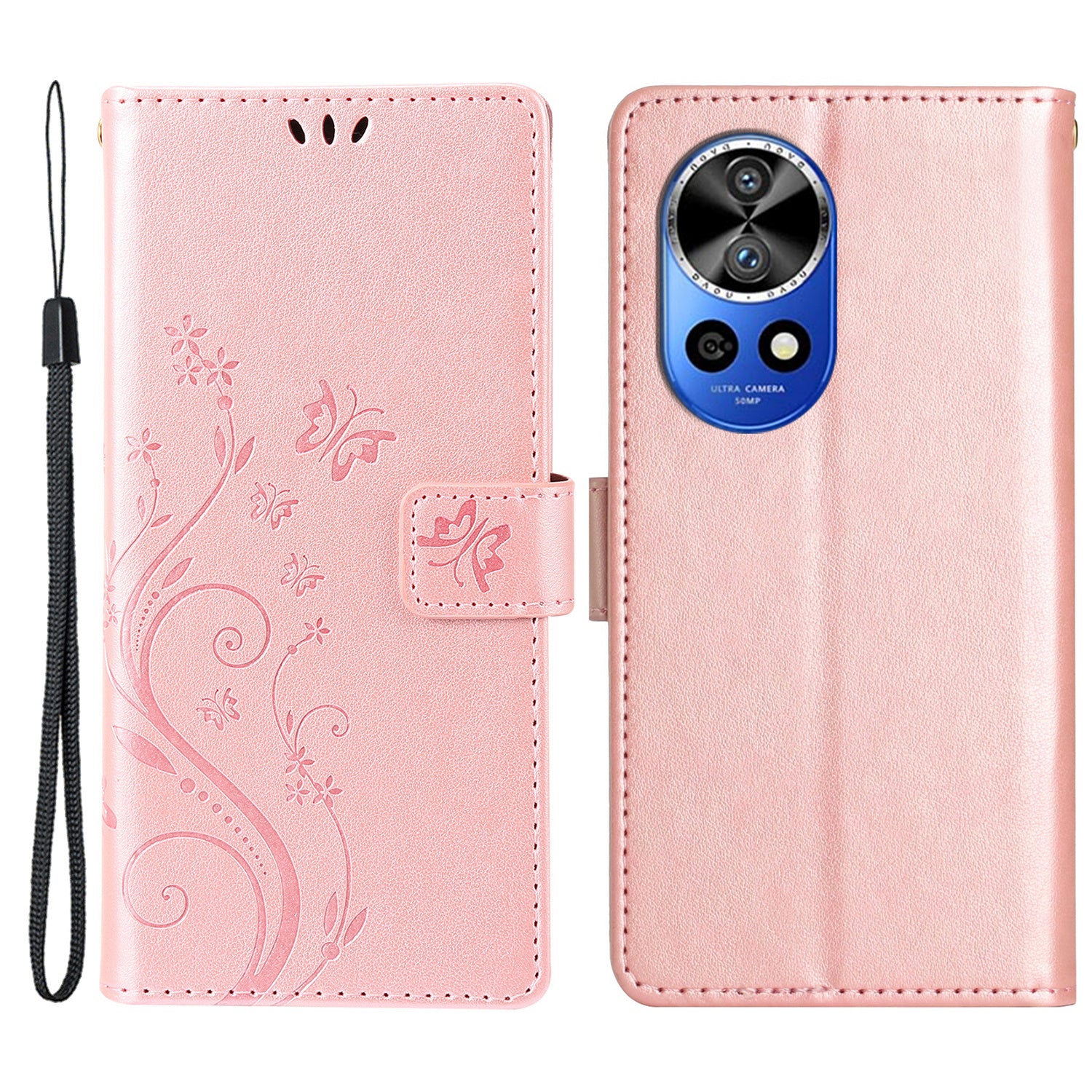 For Huawei nova 12 Pro 5G / nova 12 Ultra 5G Case PU Leather Wallet Butterfly Phone Cover