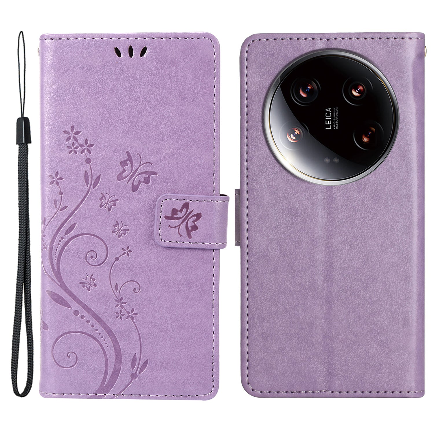 For Xiaomi 14 Ultra Wallet Phone Case Butterfly Pattern PU Leather Flip Cover