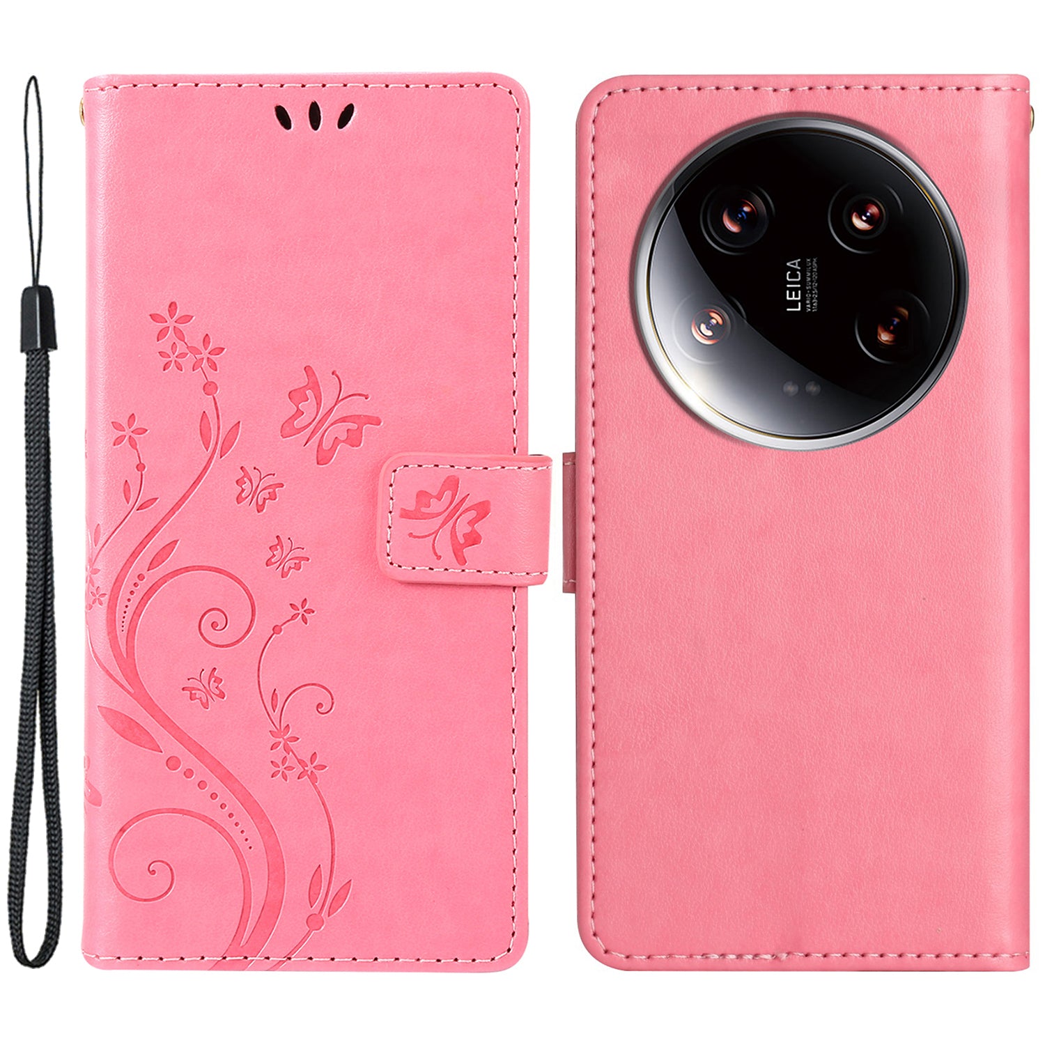 For Xiaomi 14 Ultra Wallet Phone Case Butterfly Pattern PU Leather Flip Cover