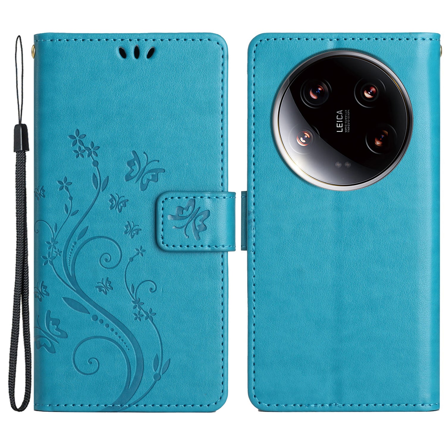 For Xiaomi 14 Ultra Wallet Phone Case Butterfly Pattern PU Leather Flip Cover