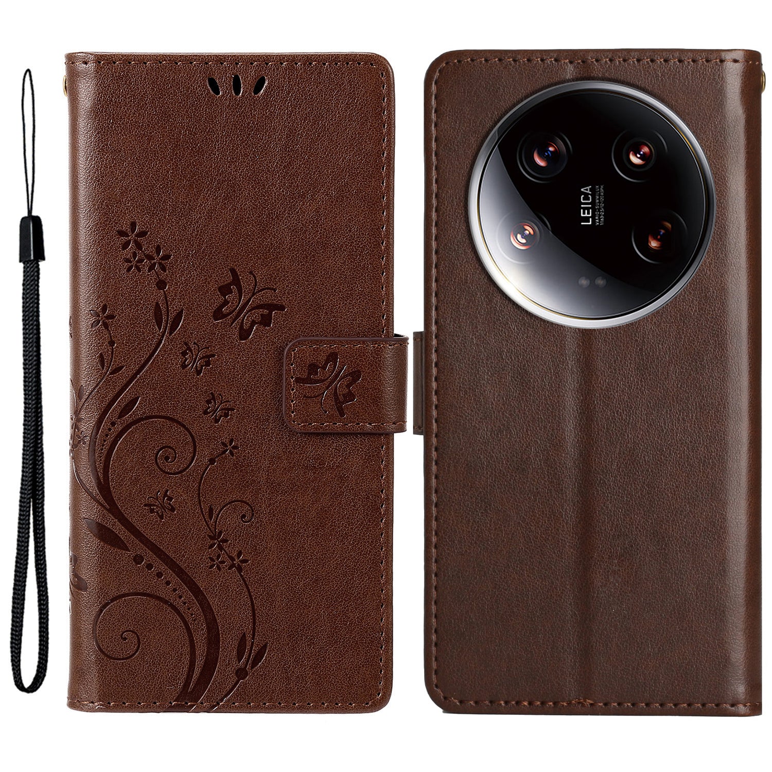 For Xiaomi 14 Ultra Wallet Phone Case Butterfly Pattern PU Leather Flip Cover