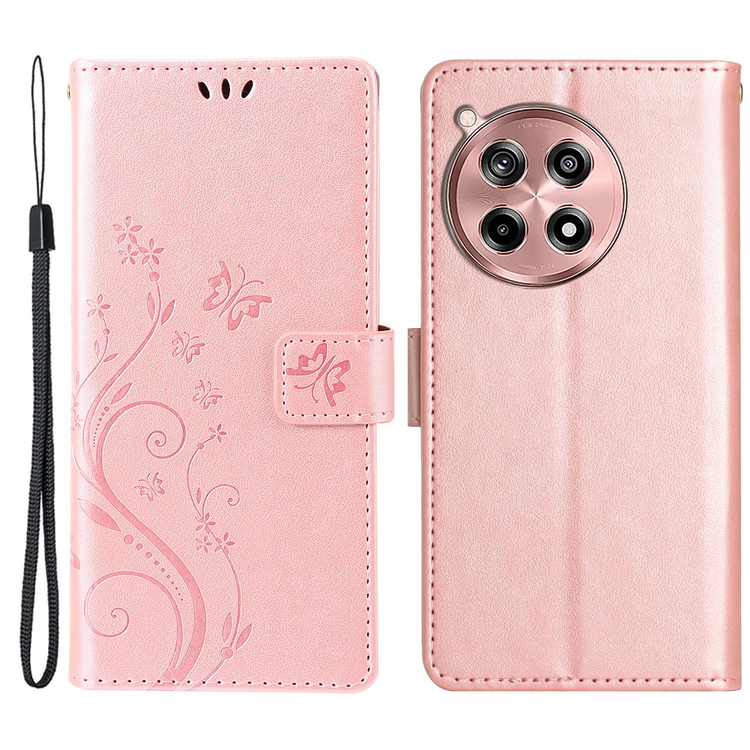 For OnePlus 12R 5G / Ace 3 5G Case Imprinted Butterfly Pattern Card Slots Phone Cover