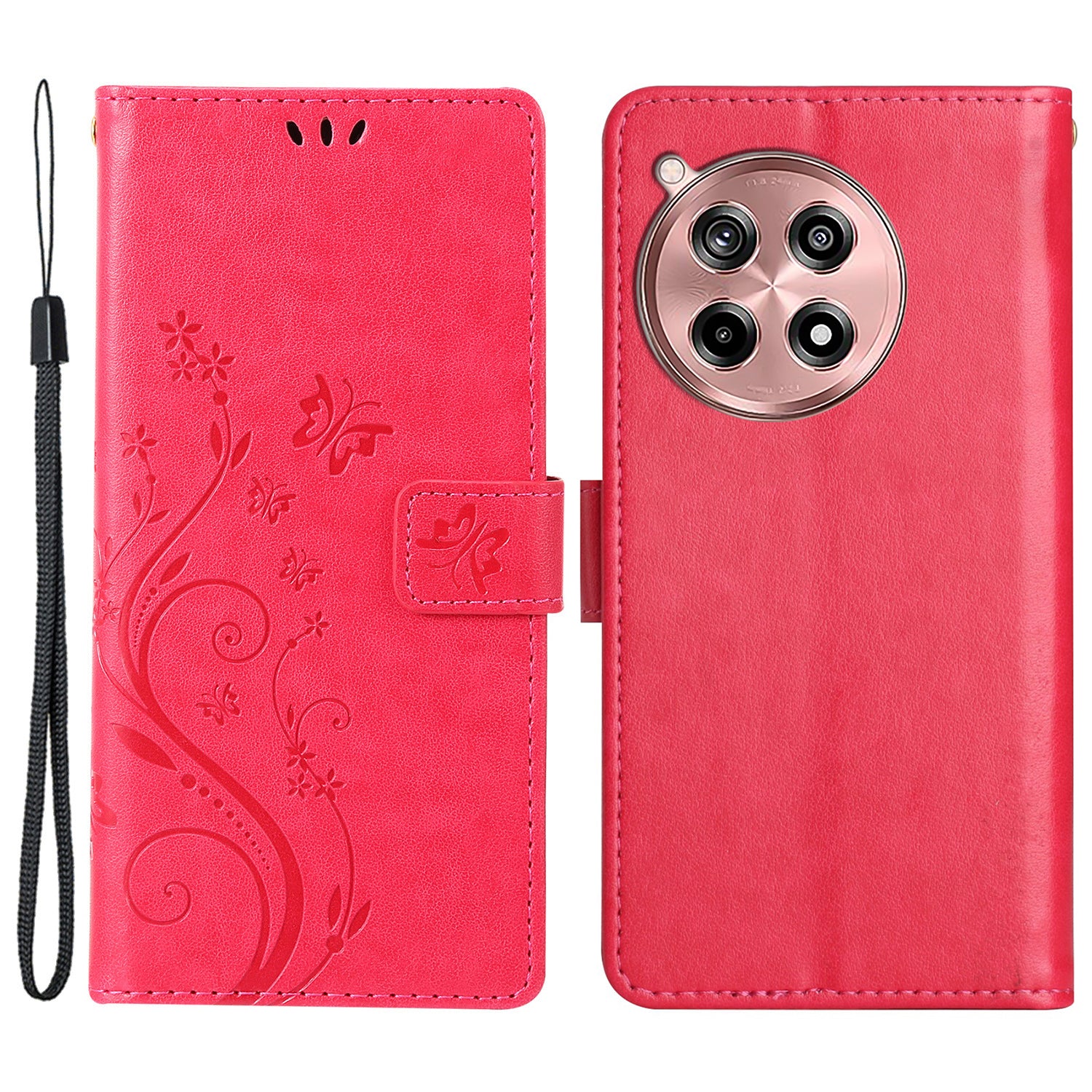 For OnePlus 12R 5G / Ace 3 5G Case Imprinted Butterfly Pattern Card Slots Phone Cover