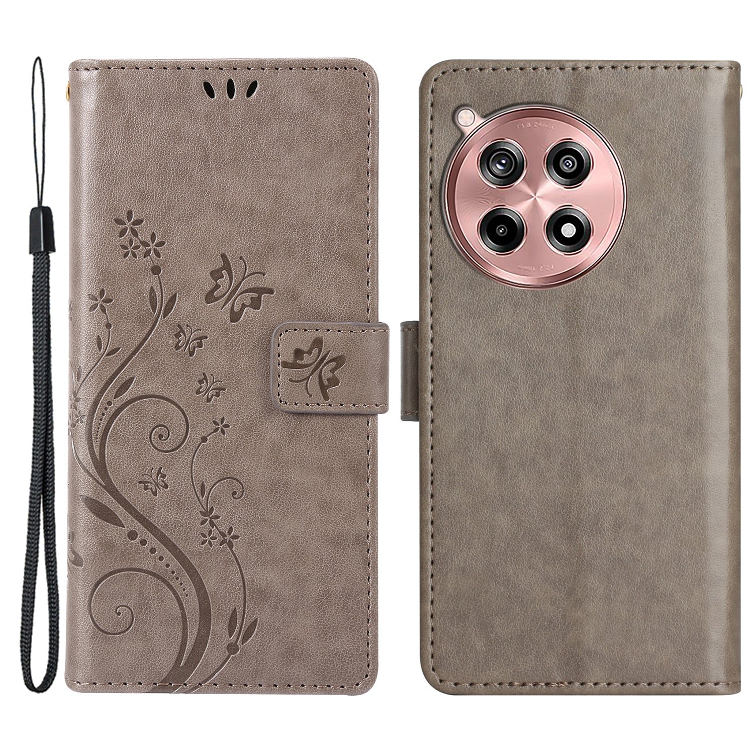 For OnePlus 12R 5G / Ace 3 5G Case Imprinted Butterfly Pattern Card Slots Phone Cover