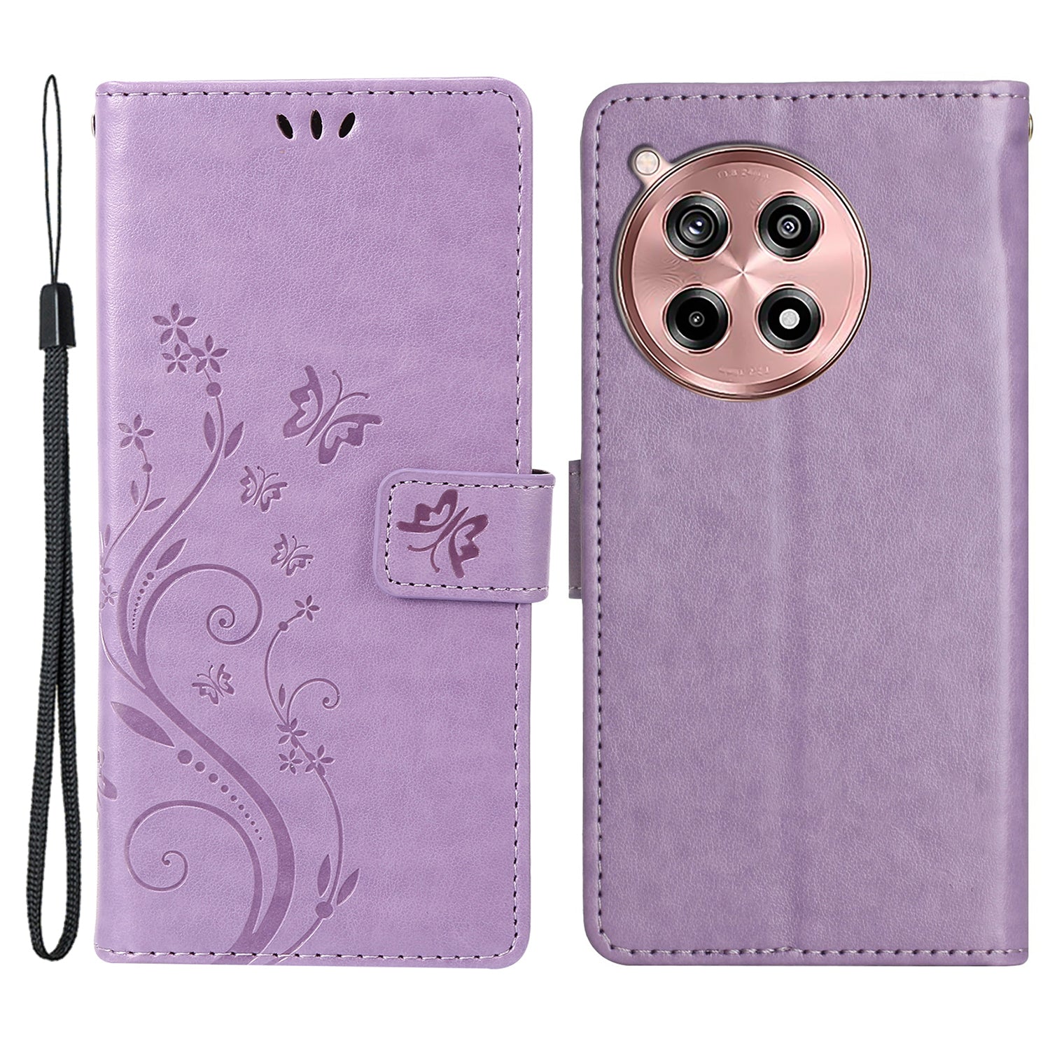 For OnePlus 12R 5G / Ace 3 5G Case Imprinted Butterfly Pattern Card Slots Phone Cover