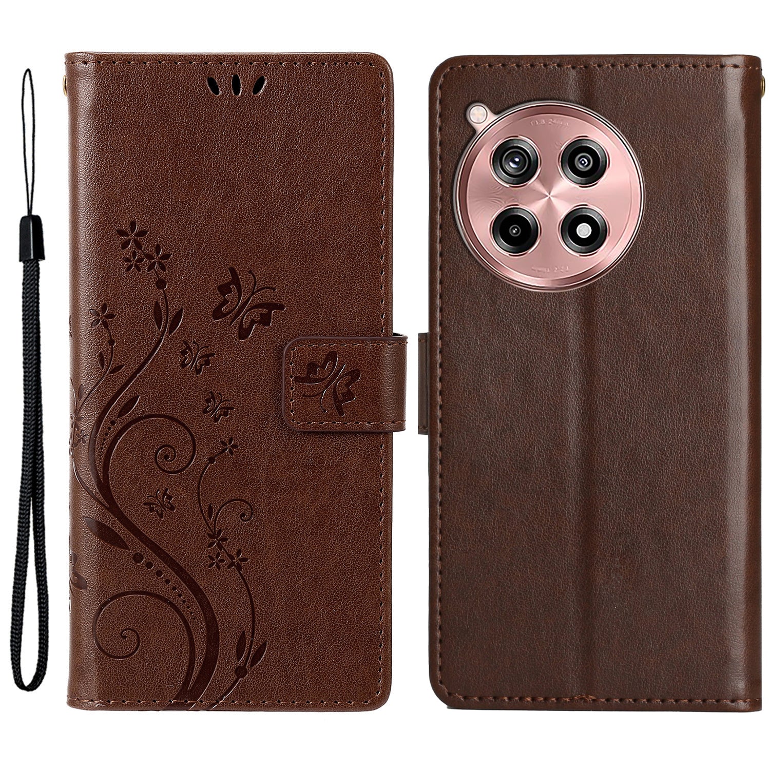 For OnePlus 12R 5G / Ace 3 5G Case Imprinted Butterfly Pattern Card Slots Phone Cover