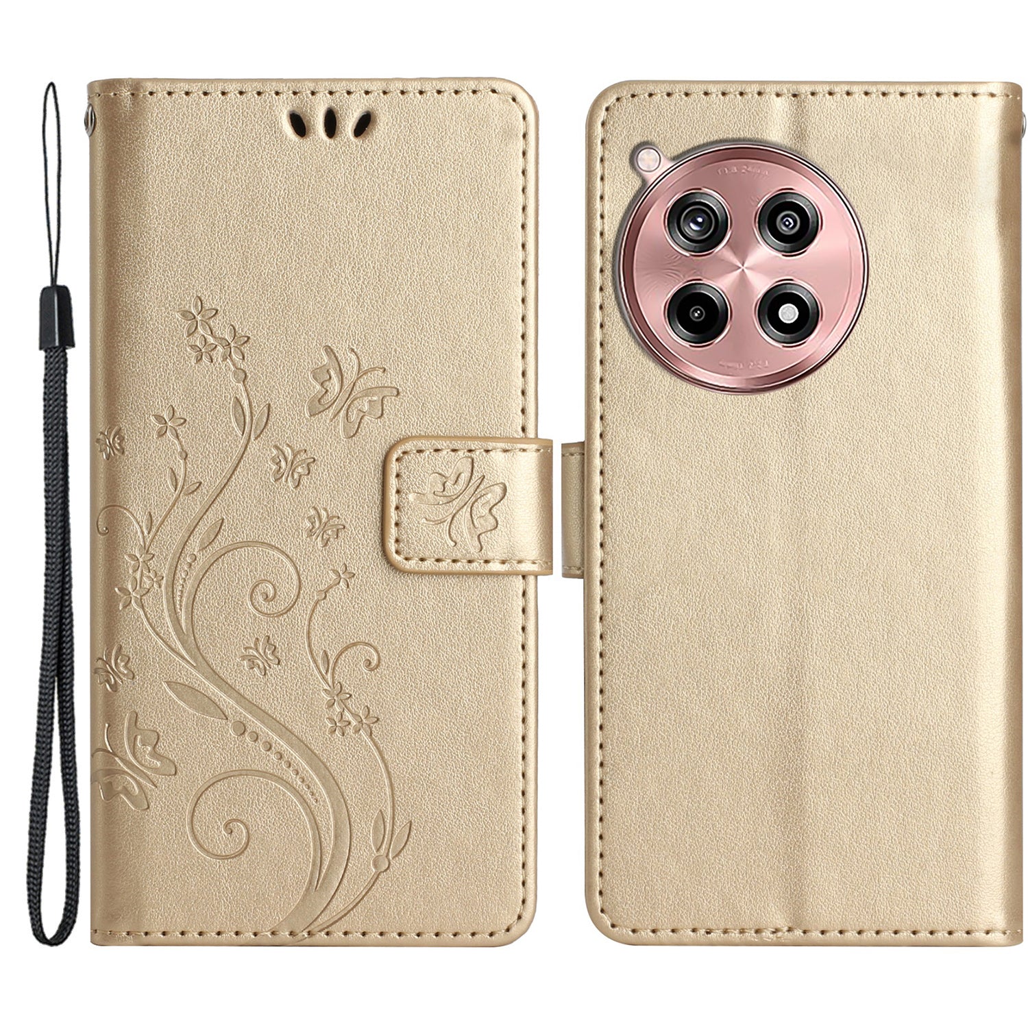 For OnePlus 12R 5G / Ace 3 5G Case Imprinted Butterfly Pattern Card Slots Phone Cover