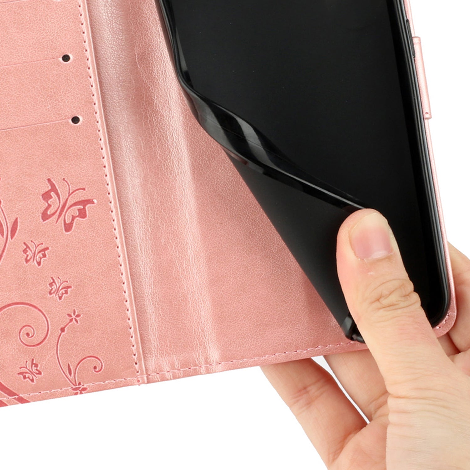 For Oppo Reno11 5G (Global) Wallet Case Butterfly Pattern PU Leather Phone Cover
