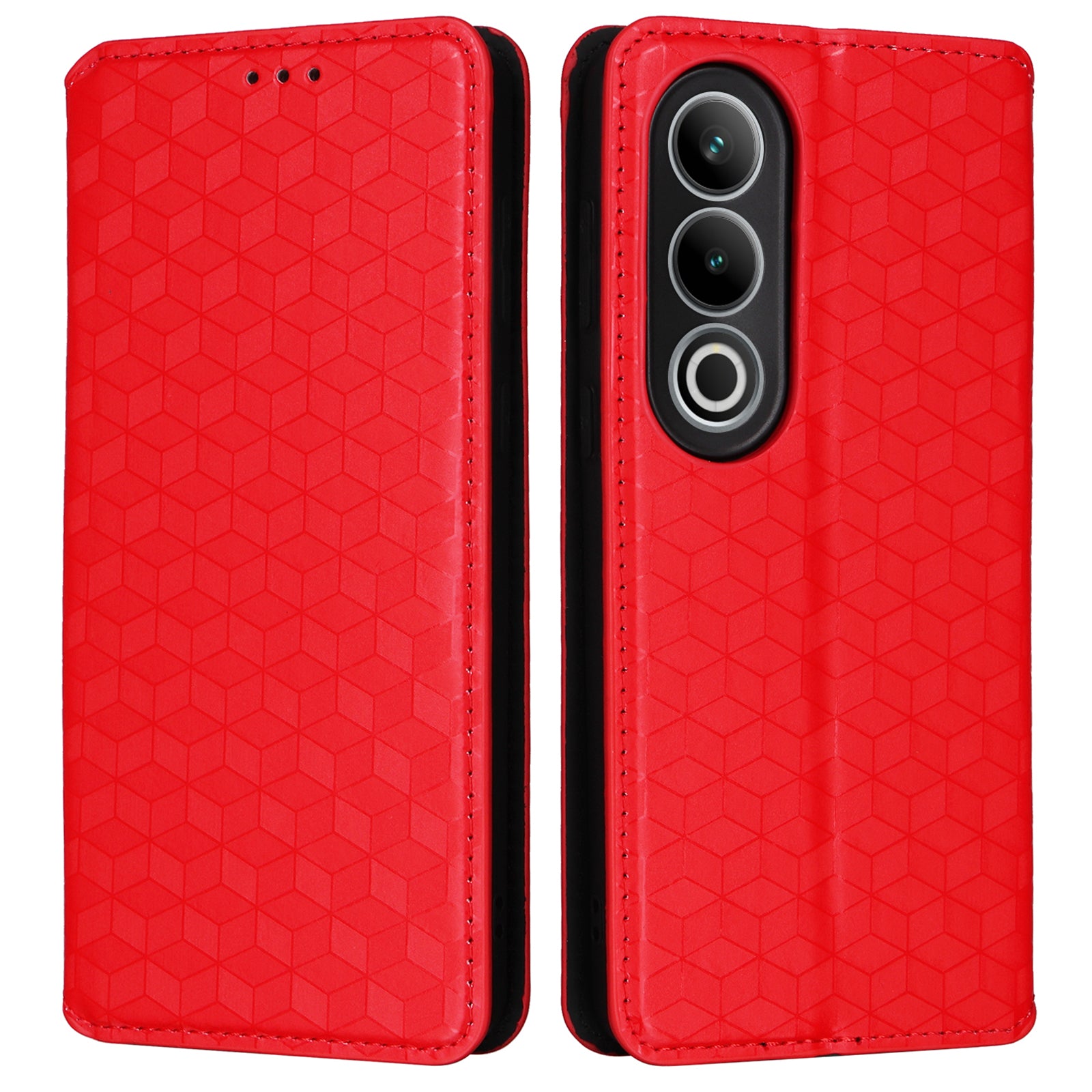 For OnePlus Ace 3V 5G / Nord CE4 5G Leather Phone Cover Rhombus Imprinted Wallet
