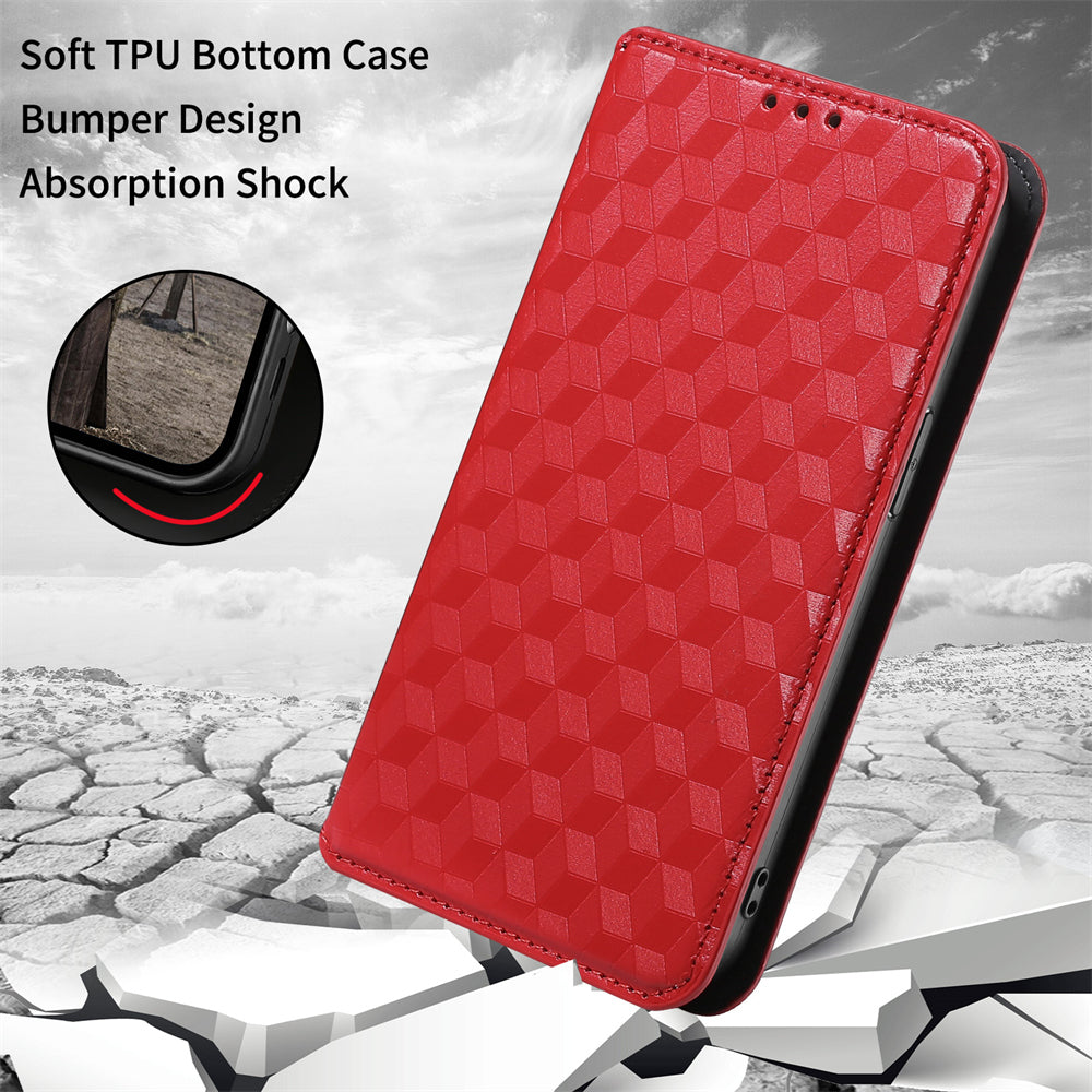 For OnePlus Ace 3V 5G / Nord CE4 5G Leather Phone Cover Rhombus Imprinted Wallet