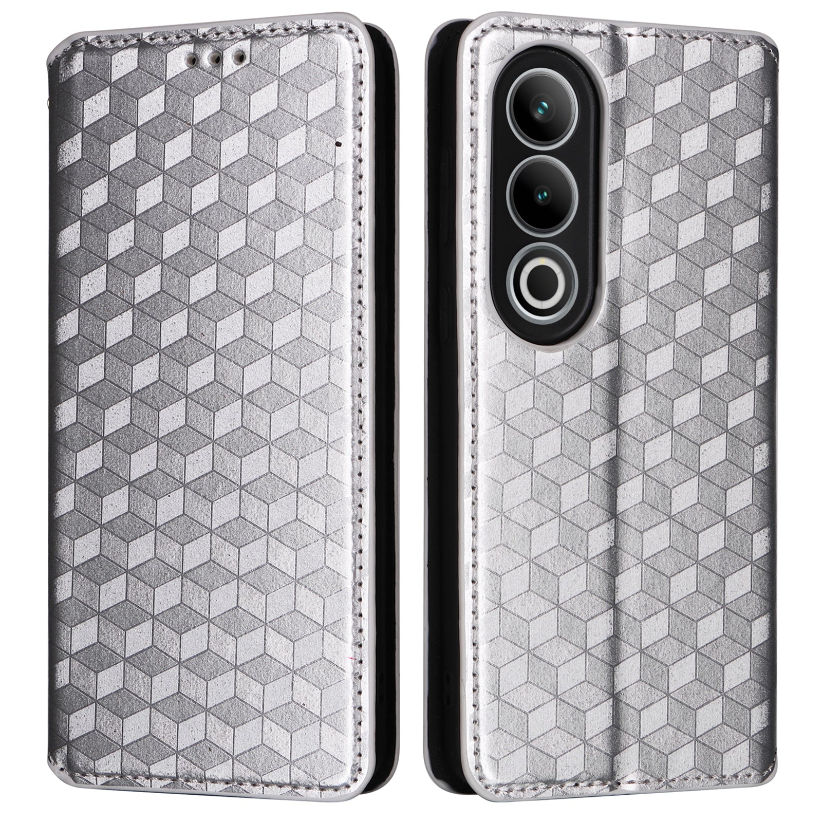For OnePlus Ace 3V 5G / Nord CE4 5G Leather Phone Cover Rhombus Imprinted Wallet
