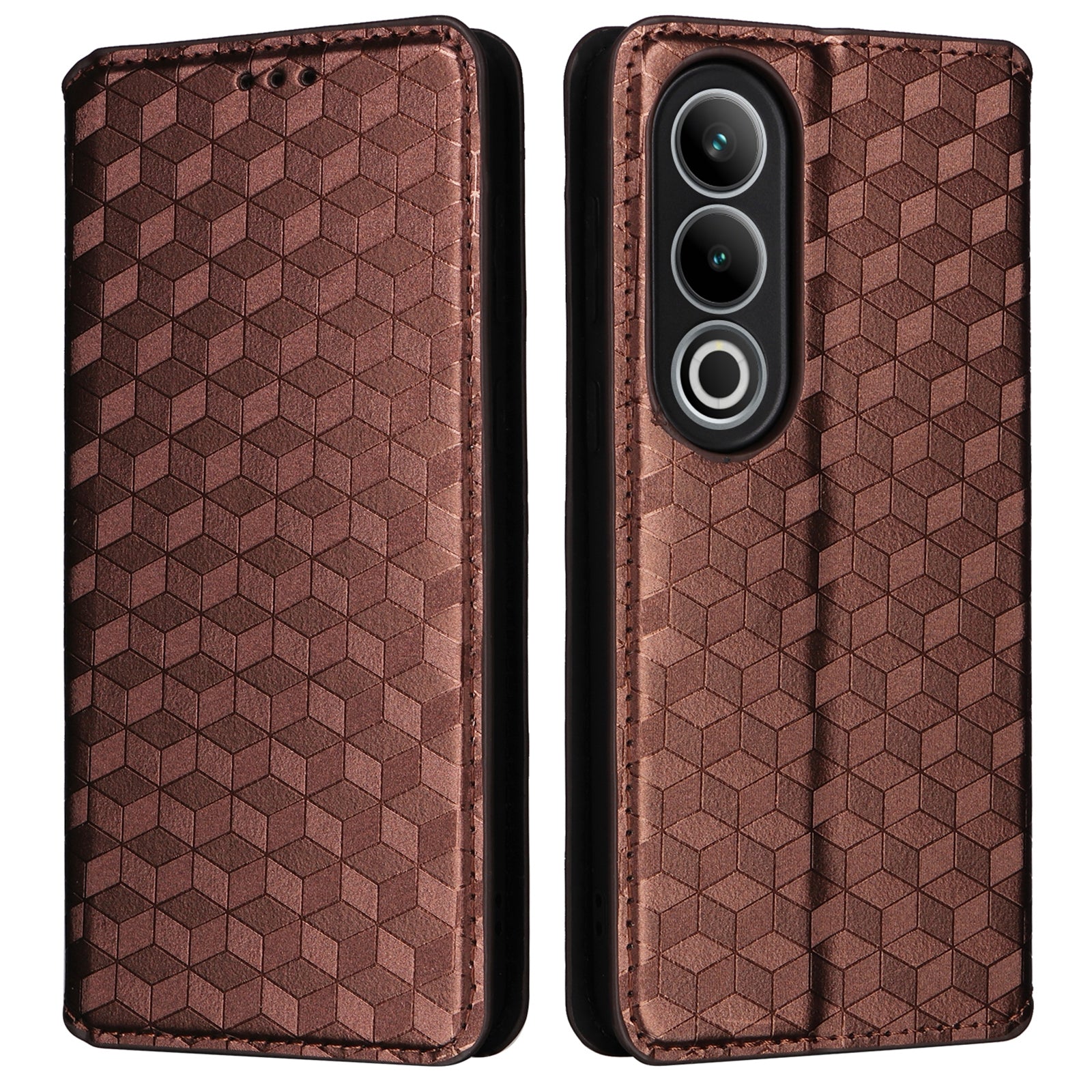 For OnePlus Ace 3V 5G / Nord CE4 5G Leather Phone Cover Rhombus Imprinted Wallet